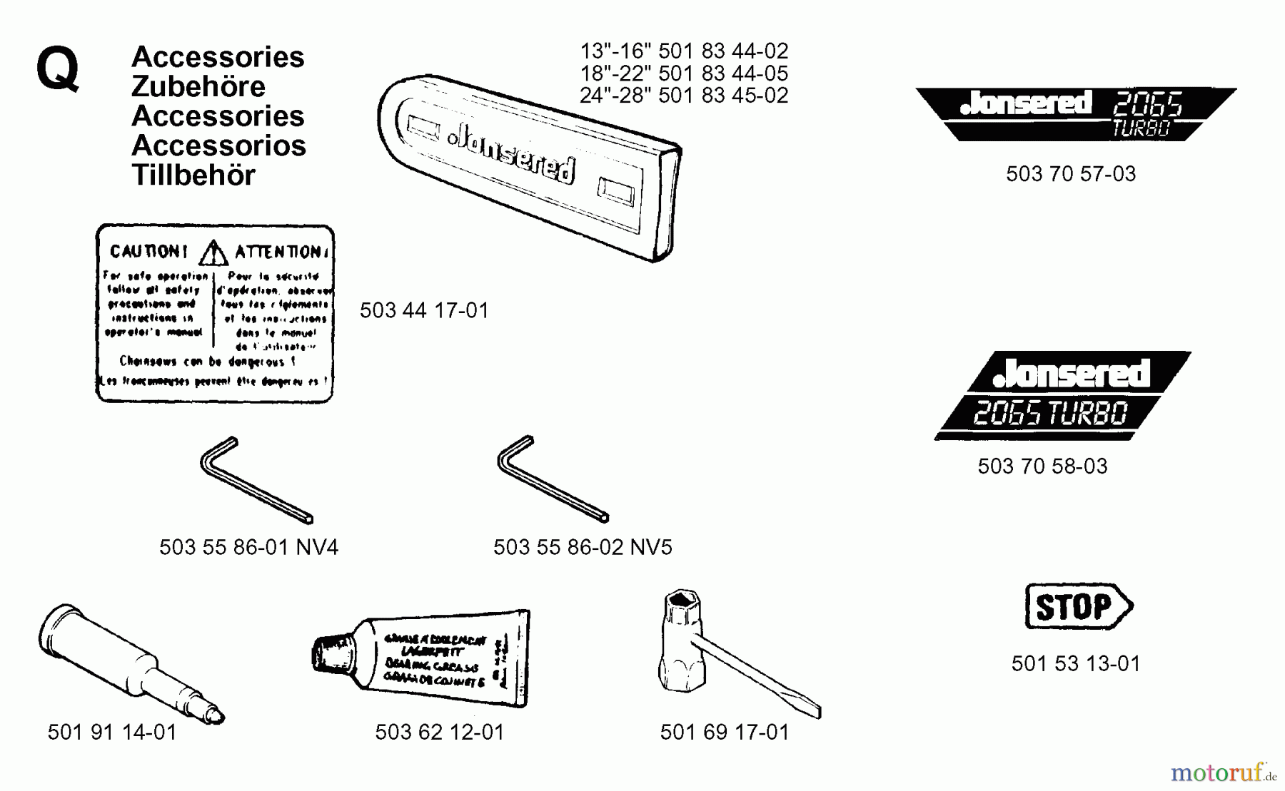  Jonsered Motorsägen 2065 - Jonsered Chainsaw (1997-02) ACCESSORIES