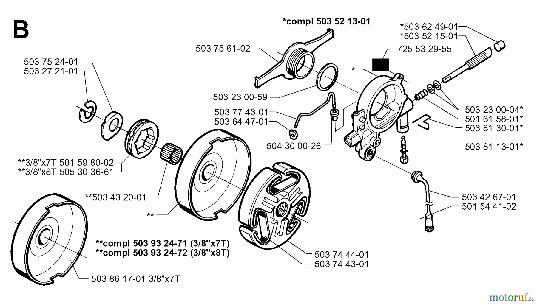 Jonsered Motorsägen 2065 - Jonsered Chainsaw (1997-11) CLUTCH OIL PUMP