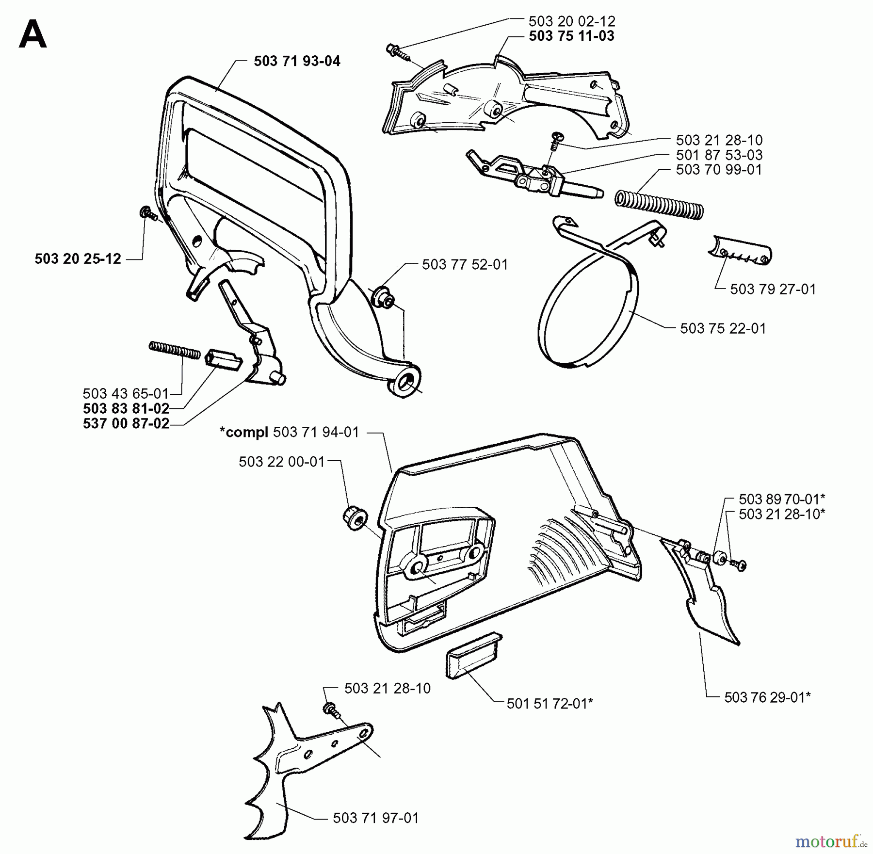 Jonsered Motorsägen 2065 EPA - Jonsered Chainsaw (1999-03) CHAIN BRAKE CLUTCH COVER