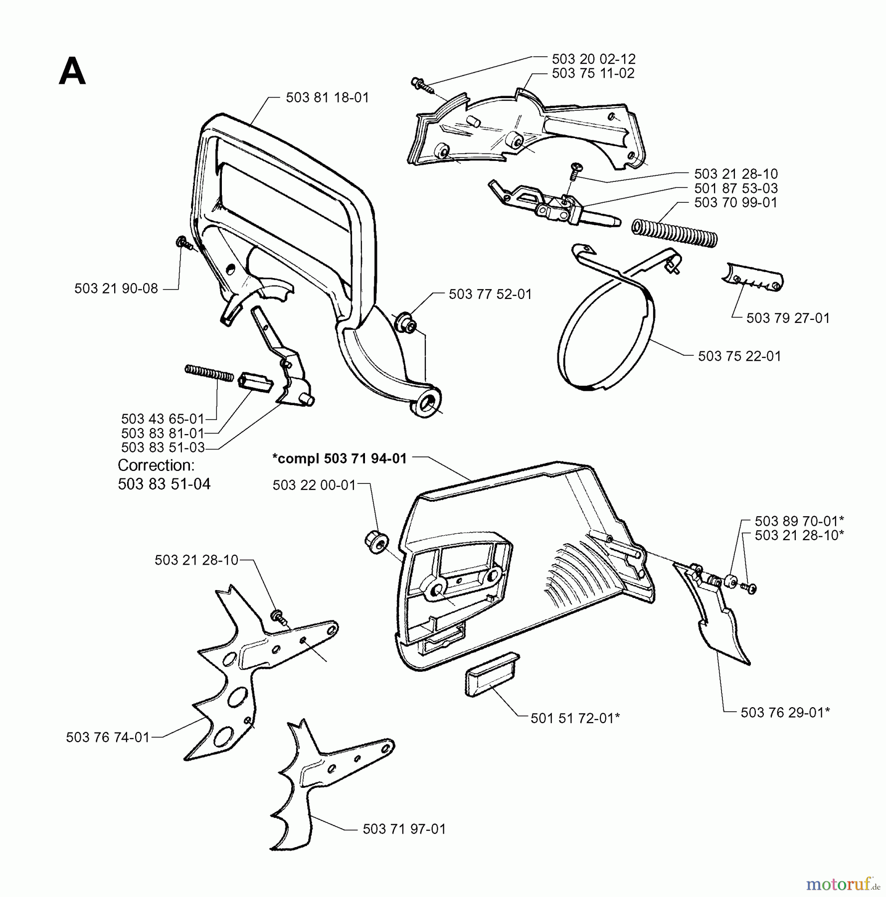 Jonsered Motorsägen 2071 W - Jonsered Chainsaw (1997-02) CHAIN BRAKE CLUTCH COVER