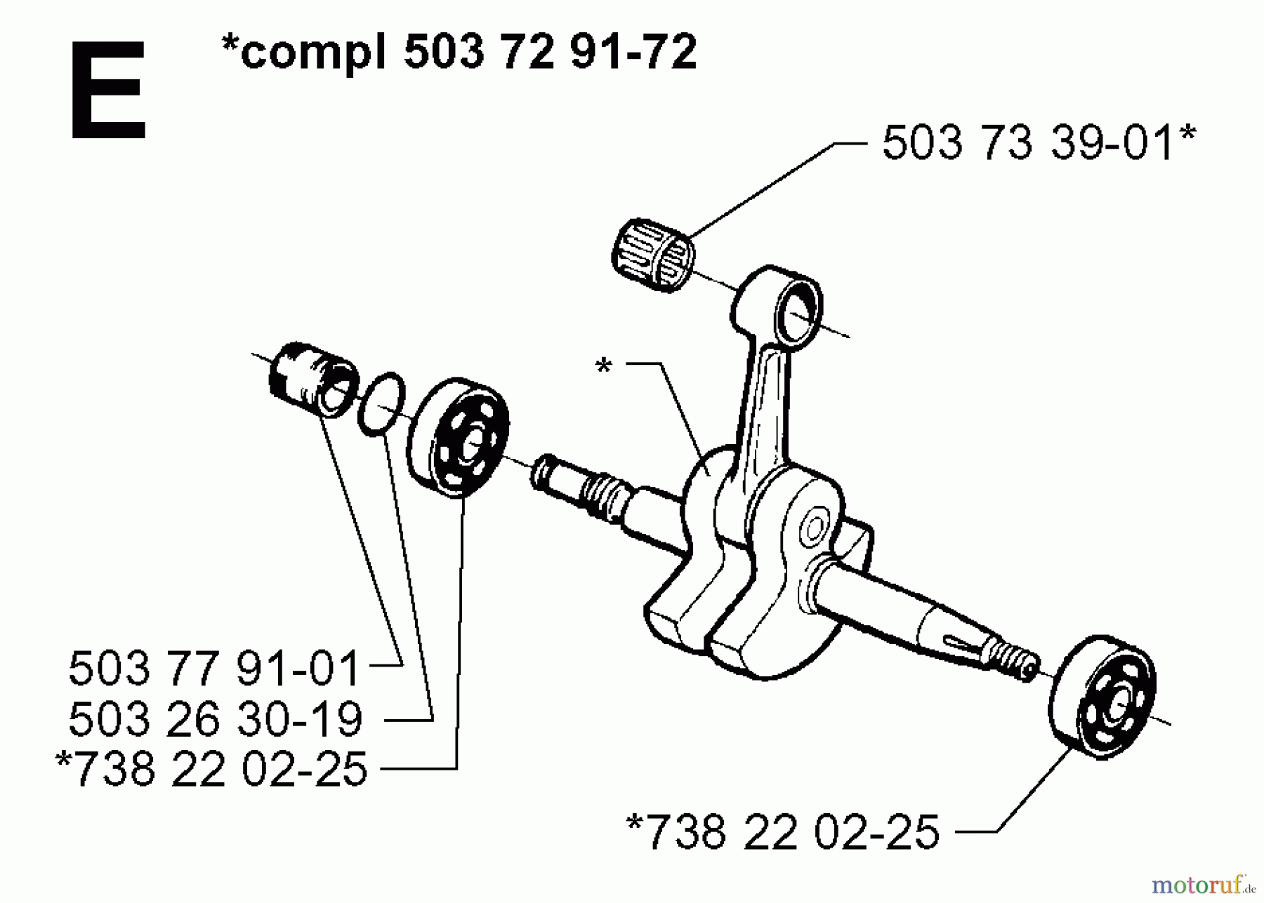 Jonsered Motorsägen 2071 W - Jonsered Chainsaw (1997-02) CRANKSHAFT