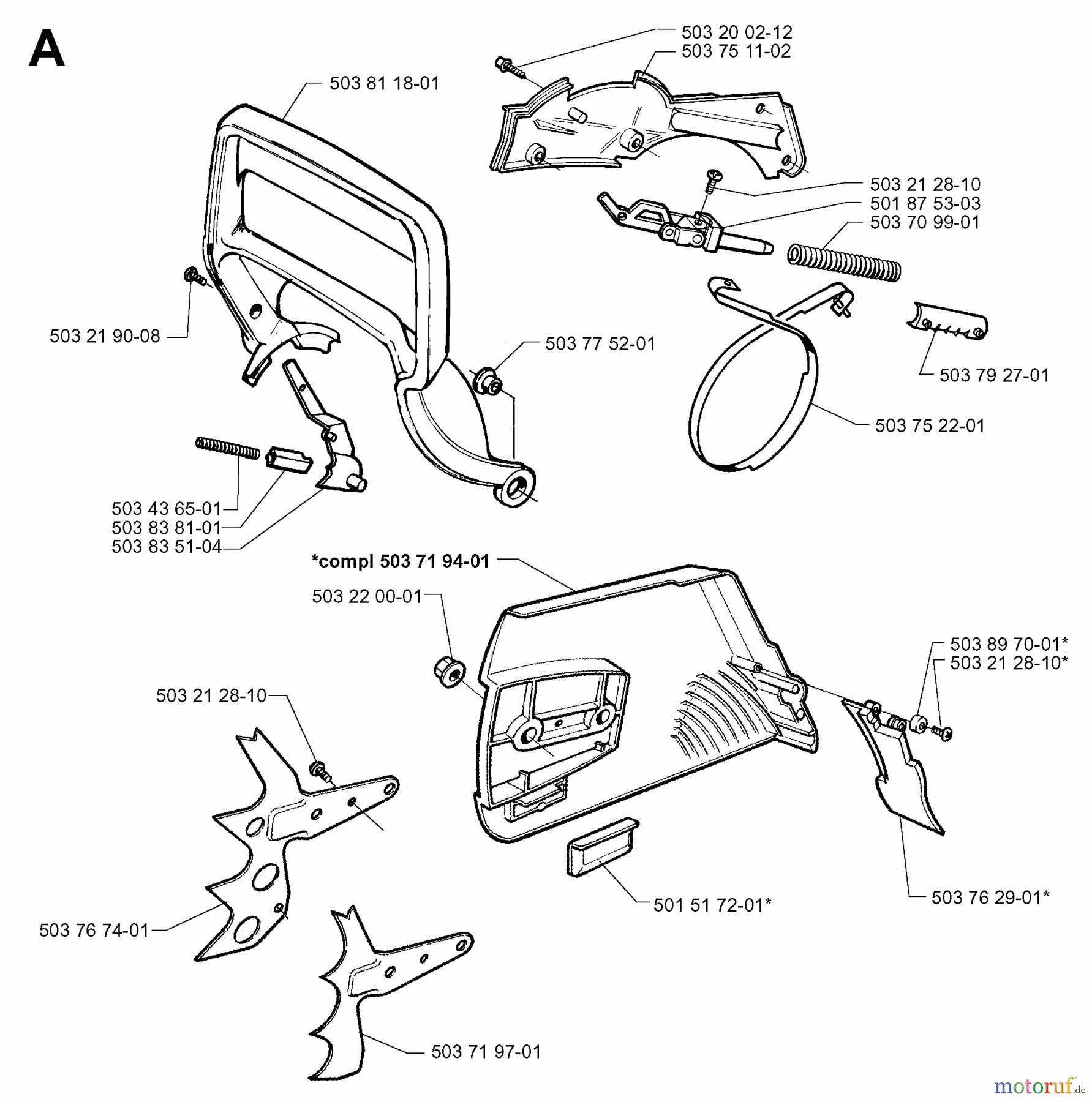 Jonsered Motorsägen 2071 W - Jonsered Chainsaw (1997-11) CHAIN BRAKE CLUTCH COVER