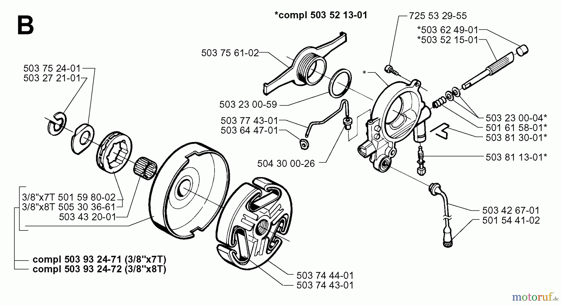 Jonsered Motorsägen 2071 W - Jonsered Chainsaw (1997-11) CLUTCH OIL PUMP