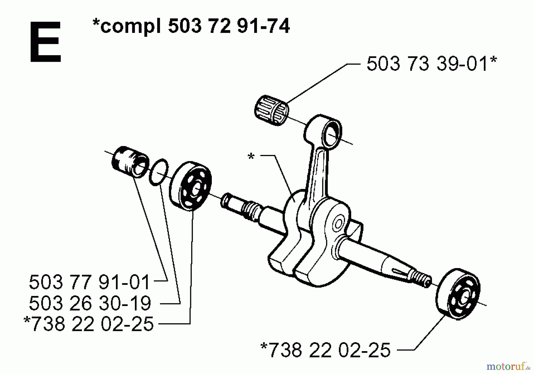 Jonsered Motorsägen 2071 W - Jonsered Chainsaw (1997-11) CRANKSHAFT