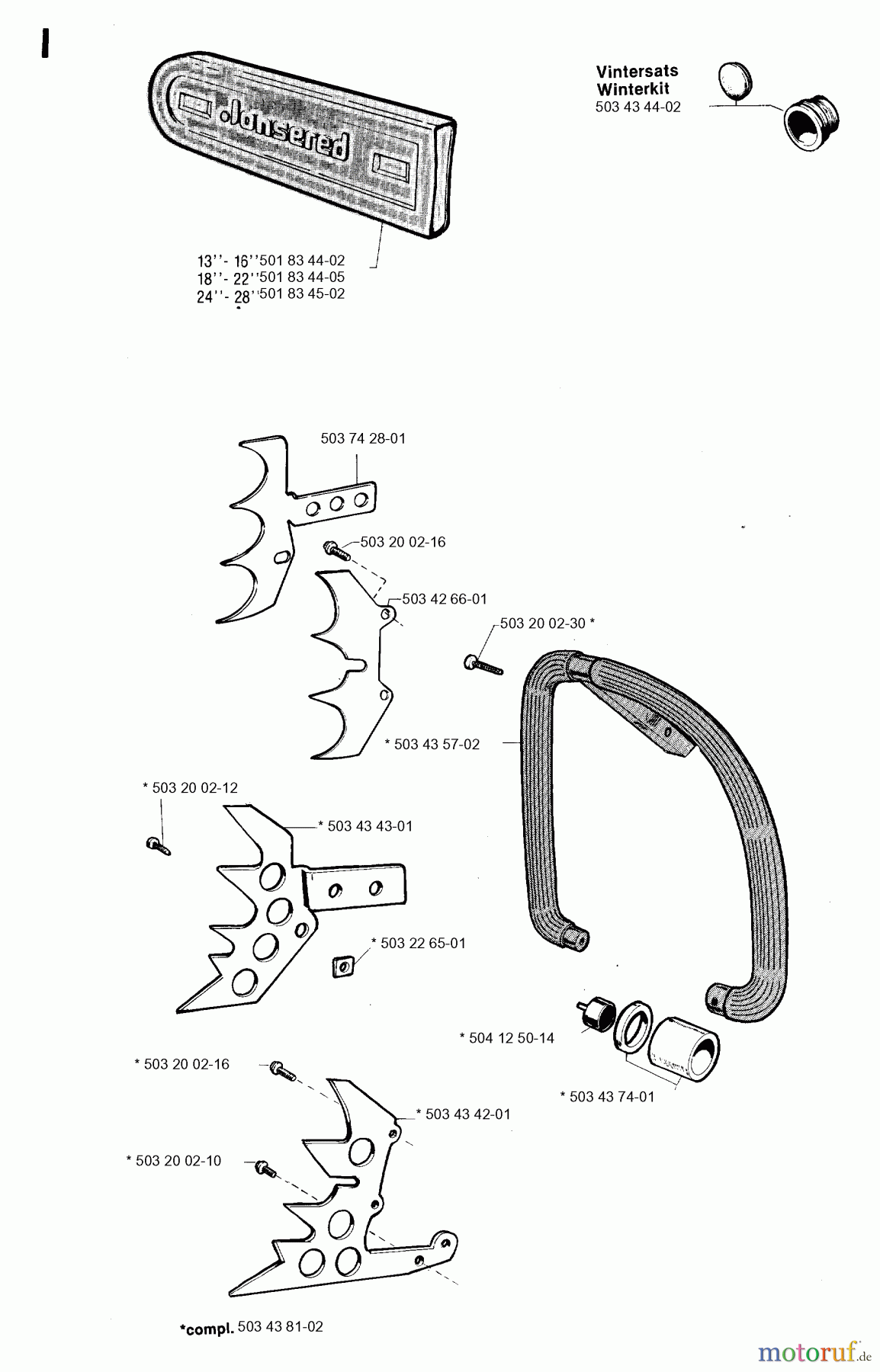Jonsered Motorsägen 2083 - Jonsered Chainsaw (1995-05) ACCESSORIES #1