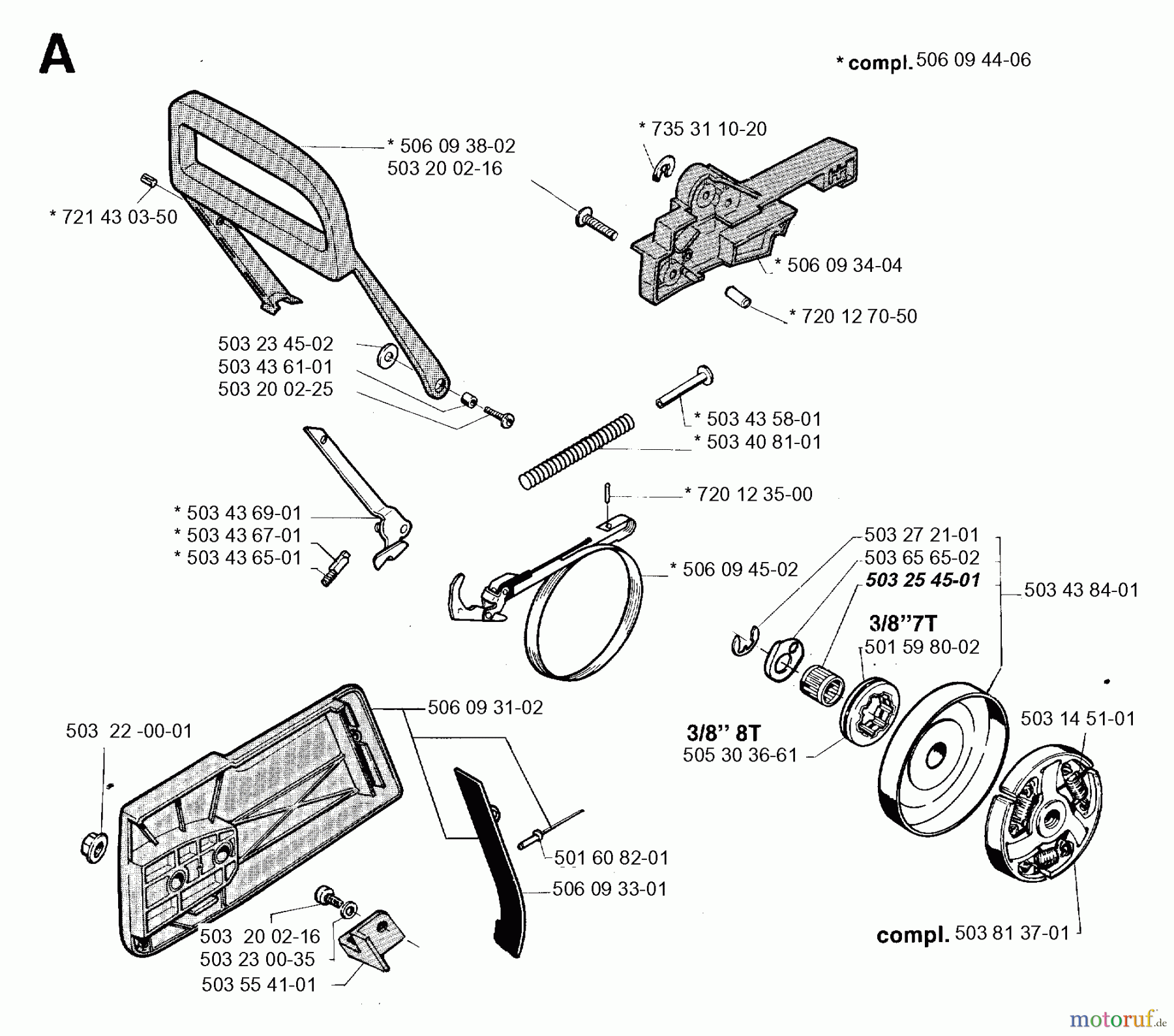 Jonsered Motorsägen 2083 - Jonsered Chainsaw (1996-08) CHAIN BRAKE CLUTCH COVER