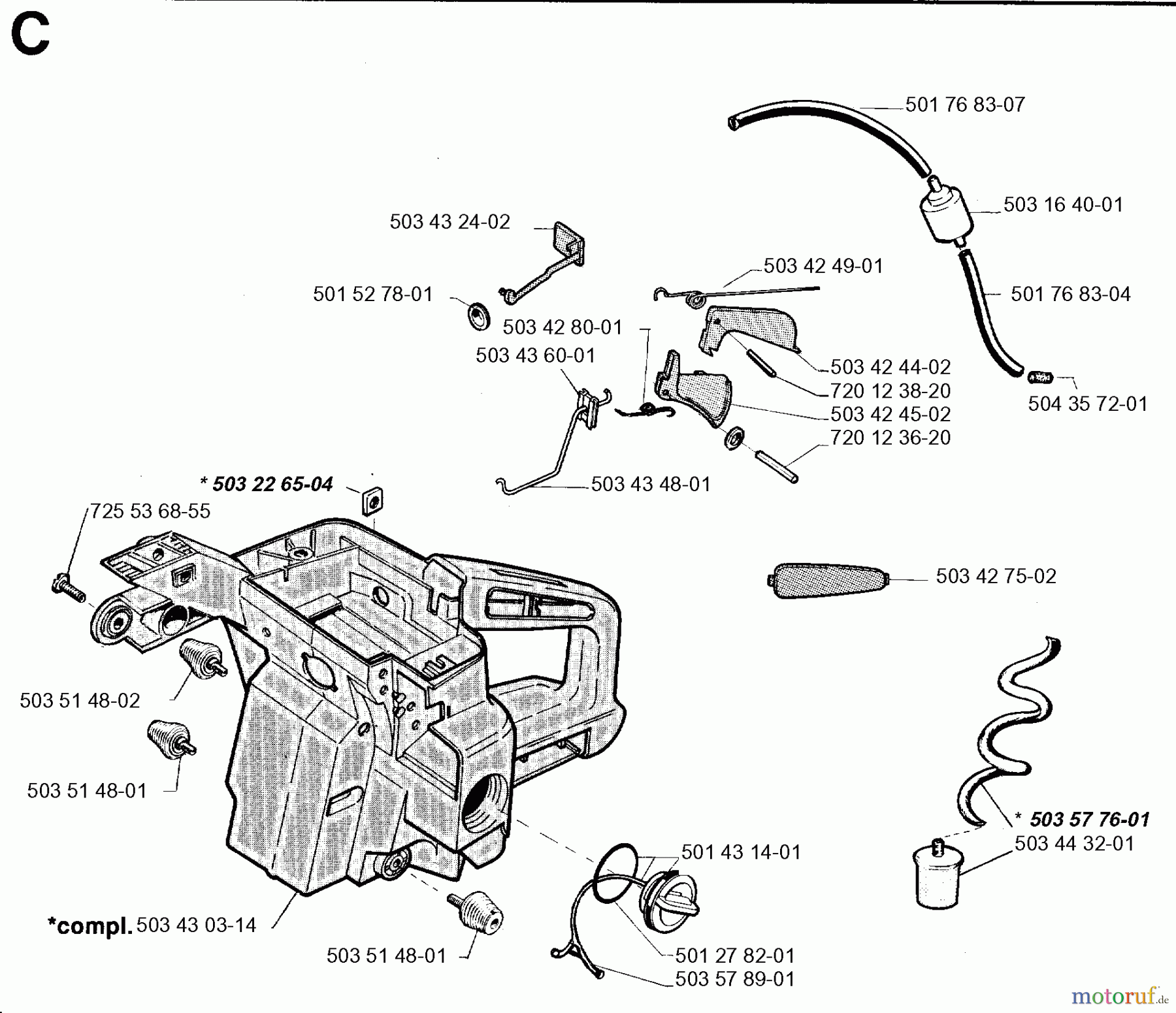 Jonsered Motorsägen 2083 - Jonsered Chainsaw (1996-08) FUEL TANK