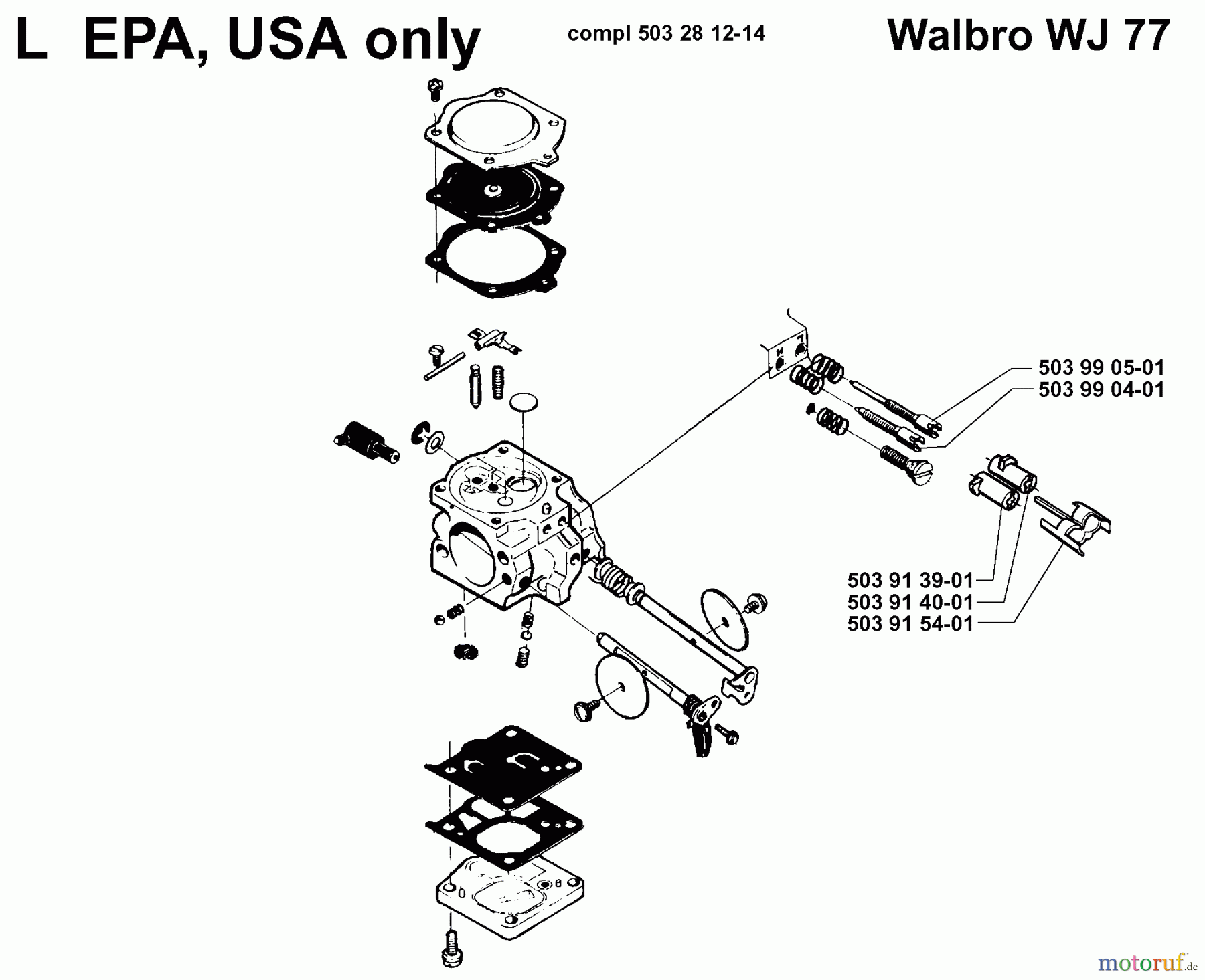 Jonsered Motorsägen 2083 II EPA - Jonsered Chainsaw (1998-09) CARBURETOR DETAILS #1