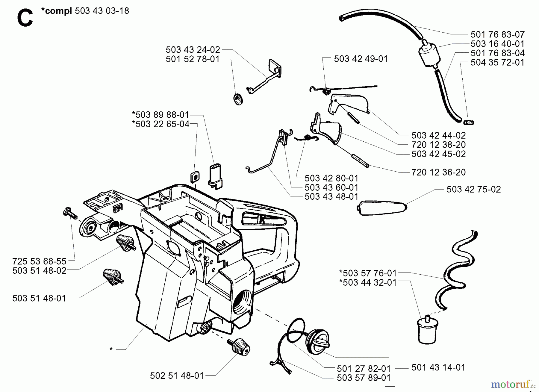 Jonsered Motorsägen 2083 II EPA - Jonsered Chainsaw (2001-10) HANDLE