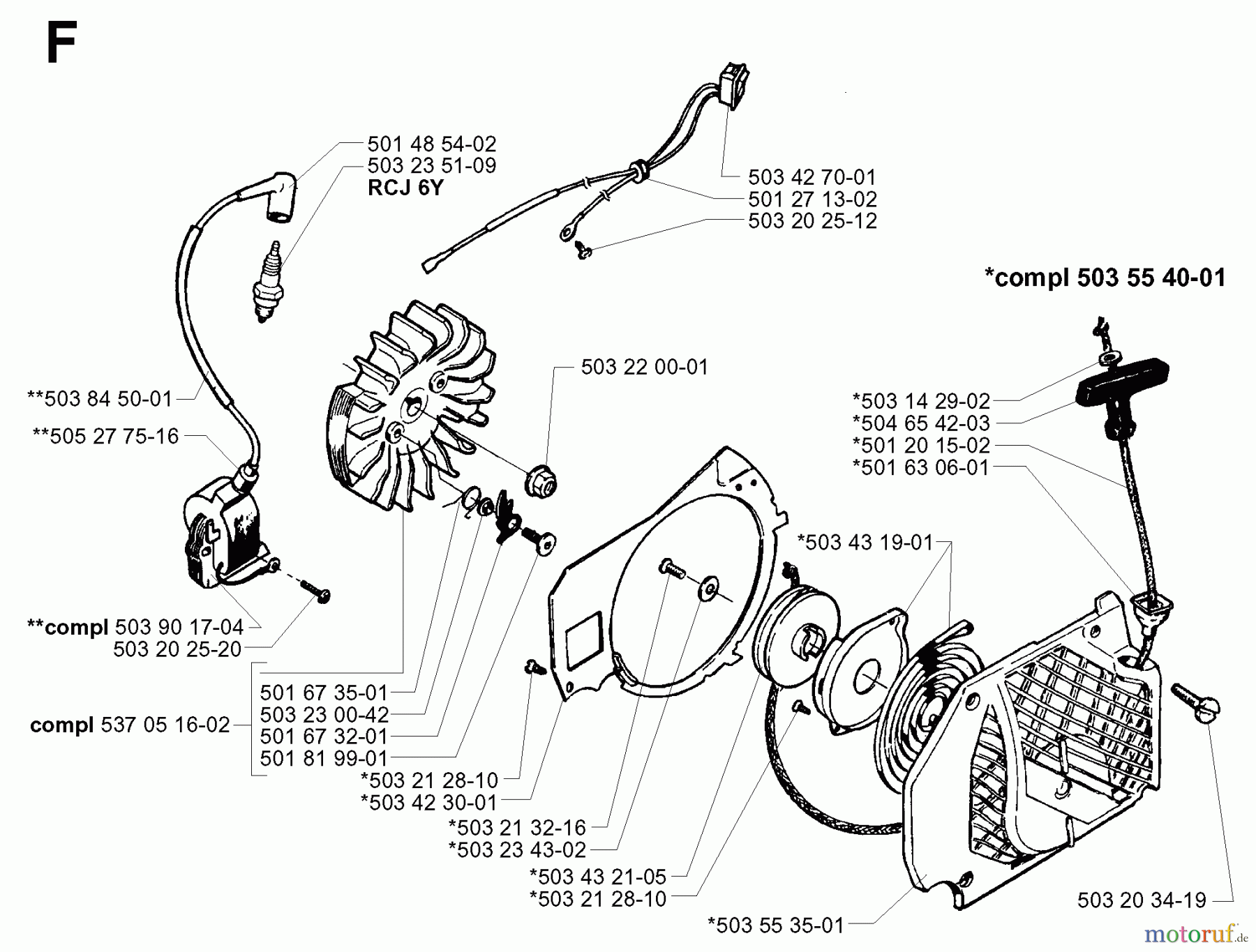 Jonsered Motorsägen 2083 II EPA - Jonsered Chainsaw (2001-10) STARTER