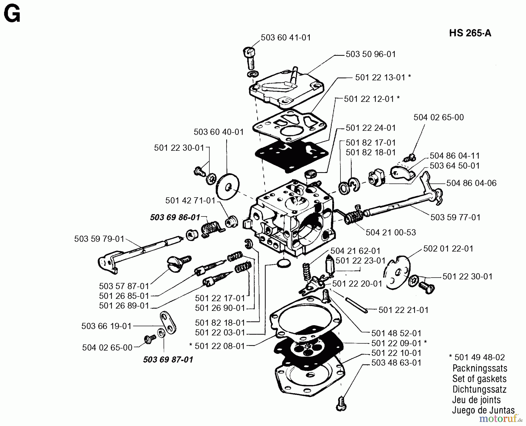  Jonsered Motorsägen 2095 - Jonsered Chainsaw (1994-05) CARBURETOR DETAILS
