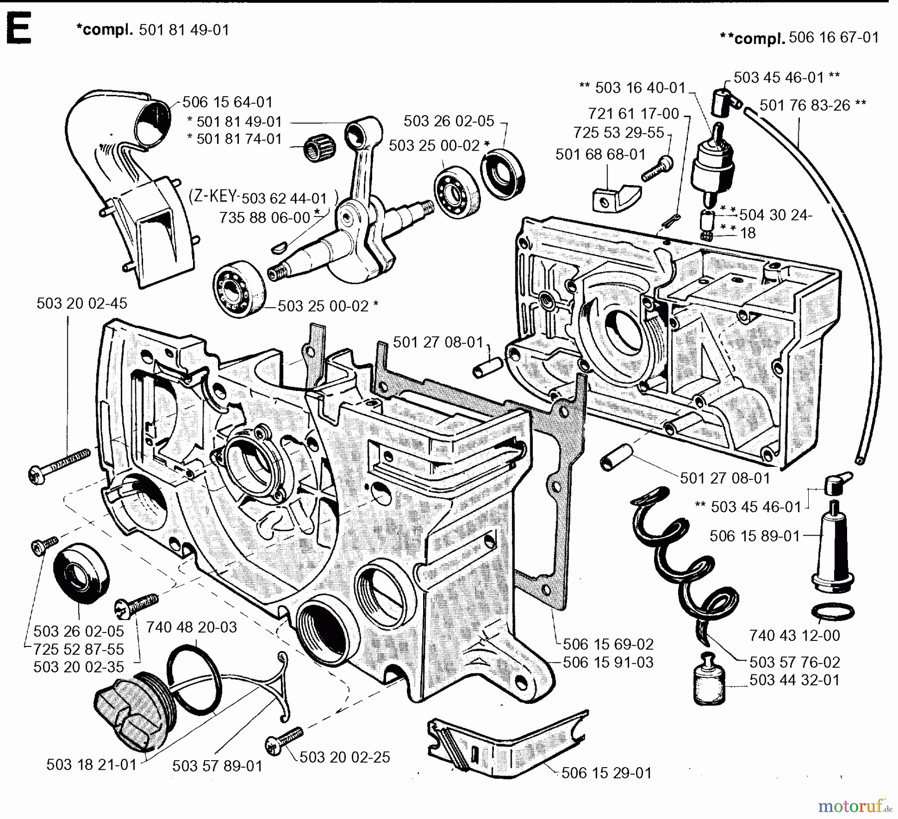  Jonsered Motorsägen 2095 - Jonsered Chainsaw (1994-05) CRANKCASE