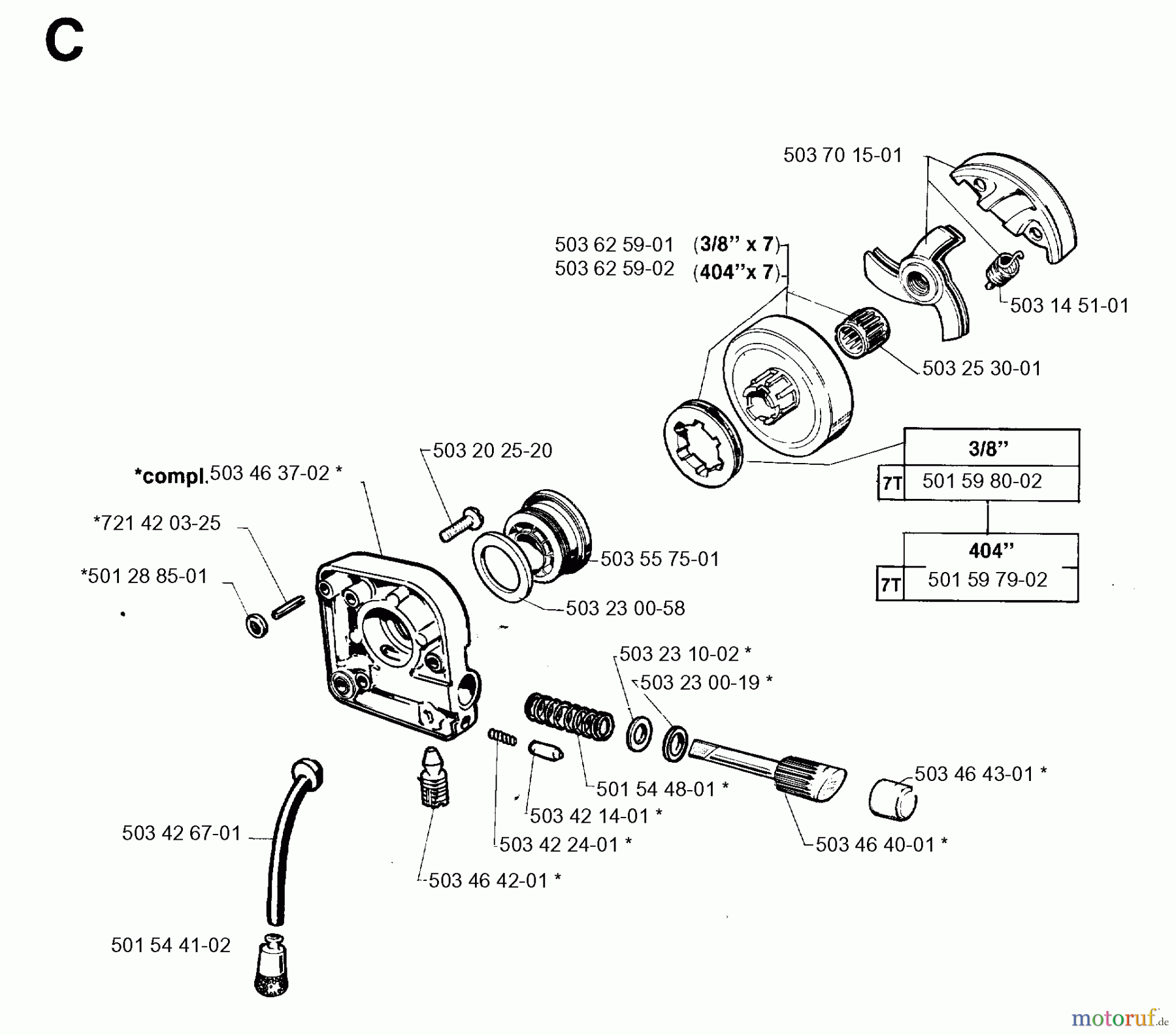 Jonsered Motorsägen 2095 - Jonsered Chainsaw (1995-09) CLUTCH OIL PUMP