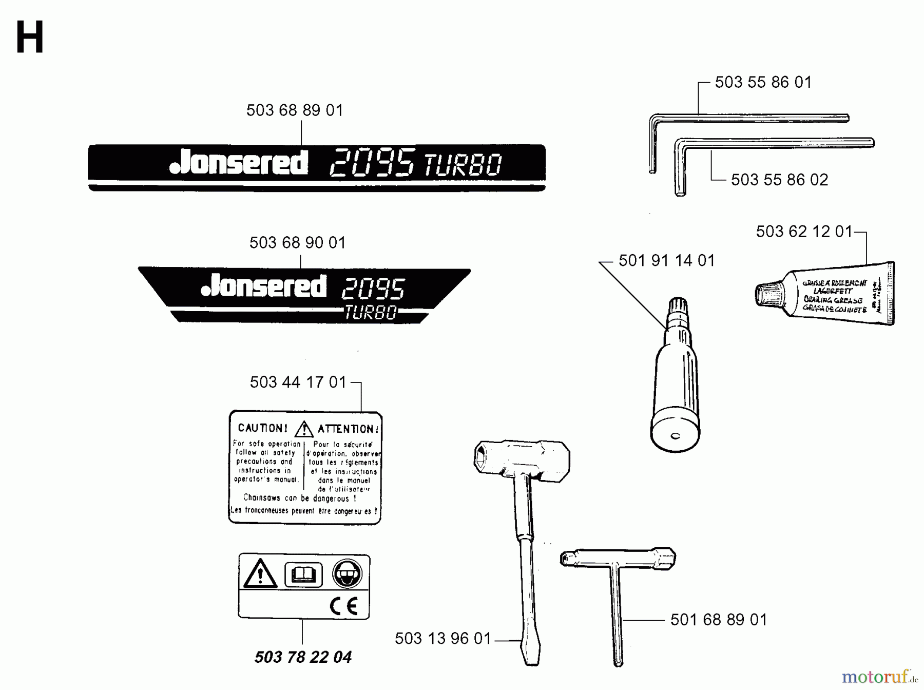  Jonsered Motorsägen 2095 - Jonsered Chainsaw (1998-03) ACCESSORIES #2