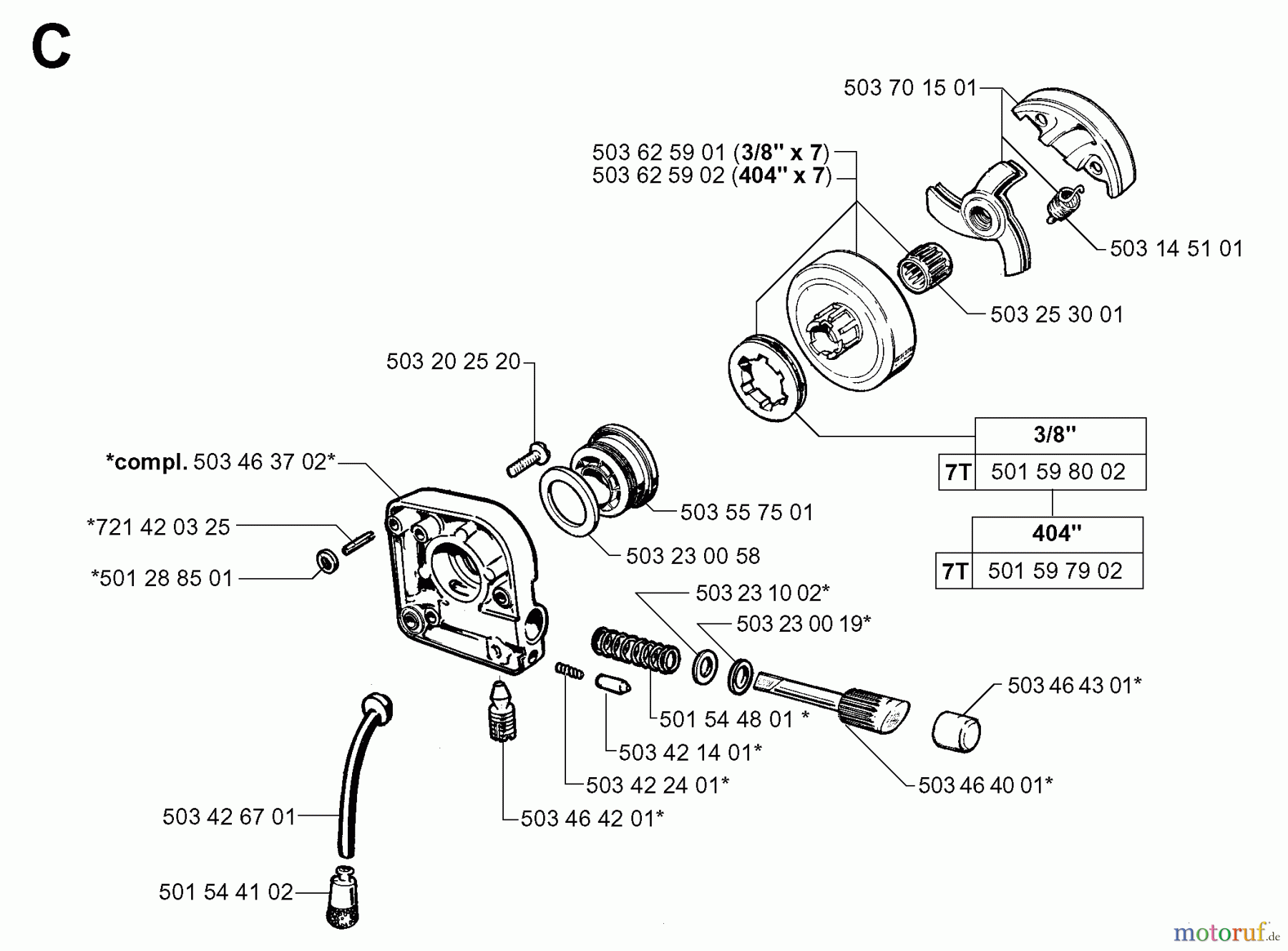  Jonsered Motorsägen 2095 - Jonsered Chainsaw (1998-03) CLUTCH OIL PUMP