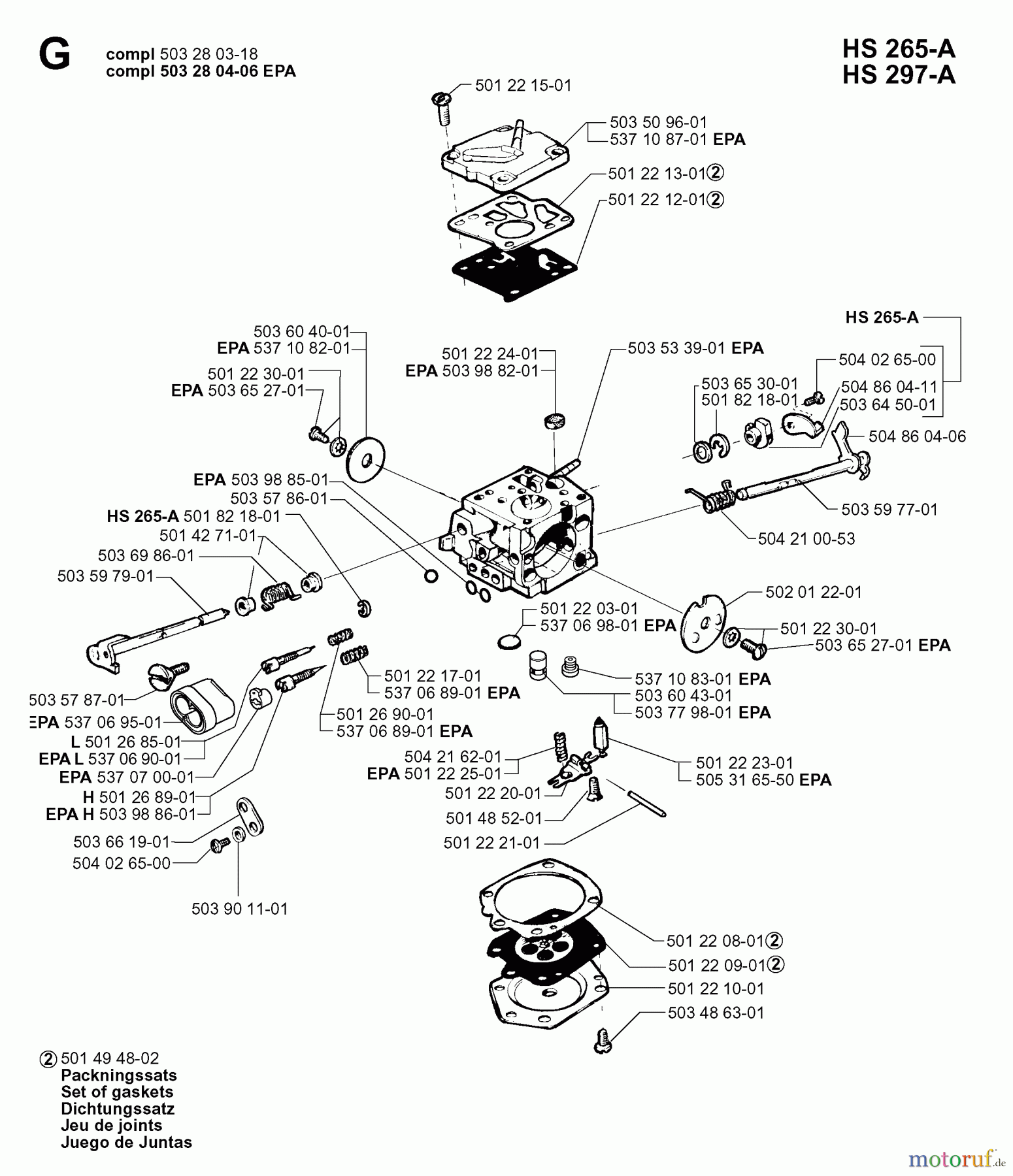 Jonsered Motorsägen 2095 - Jonsered Chainsaw (2000-06) CARBURETOR DETAILS