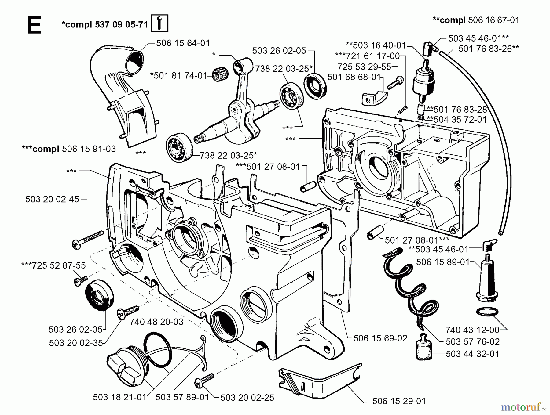 Jonsered Motorsägen 2095 - Jonsered Chainsaw (2000-06) CRANKCASE