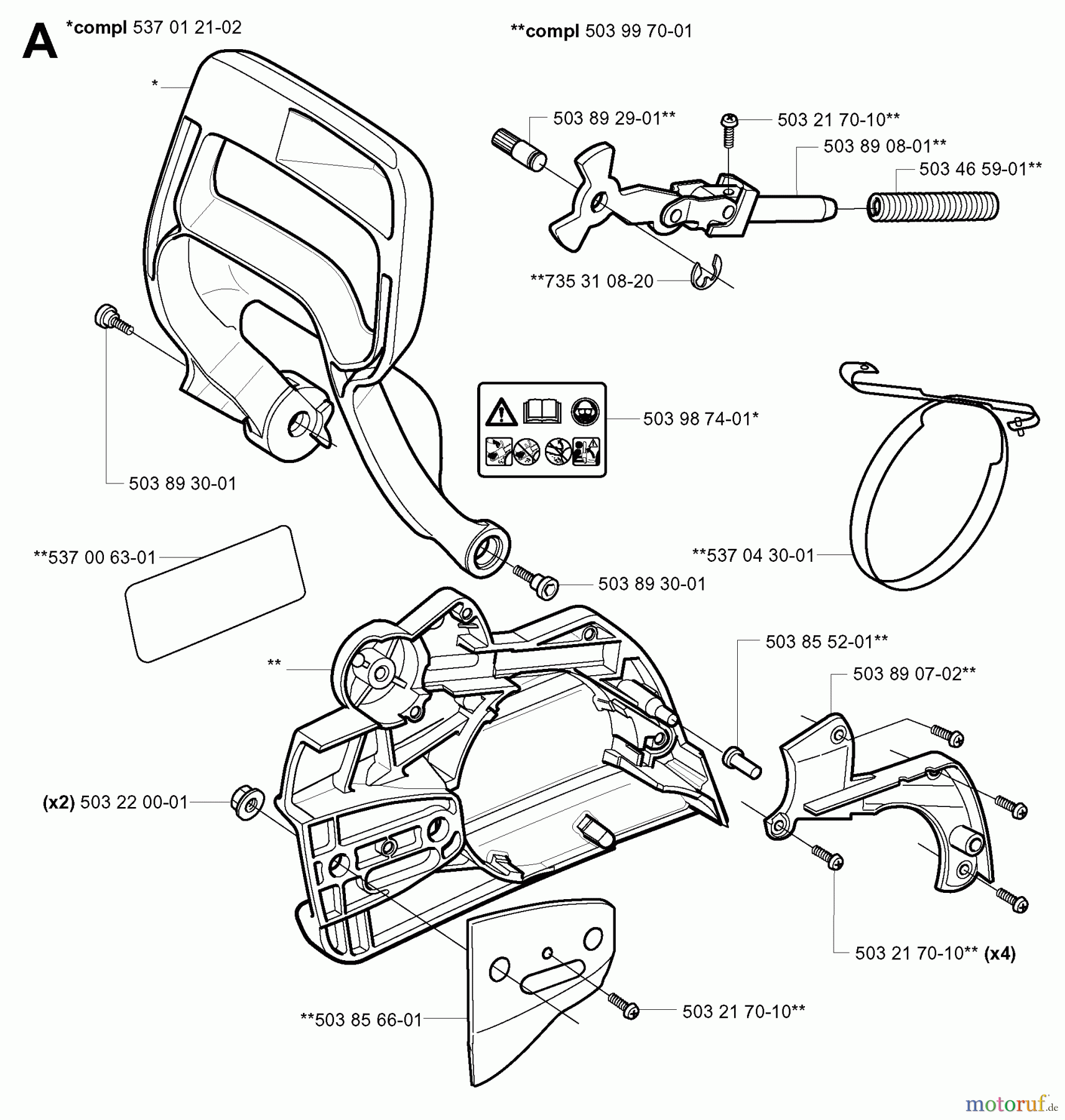 Jonsered Motorsägen 2150 - Jonsered Chainsaw (2000-08) CHAIN BRAKE CLUTCH COVER