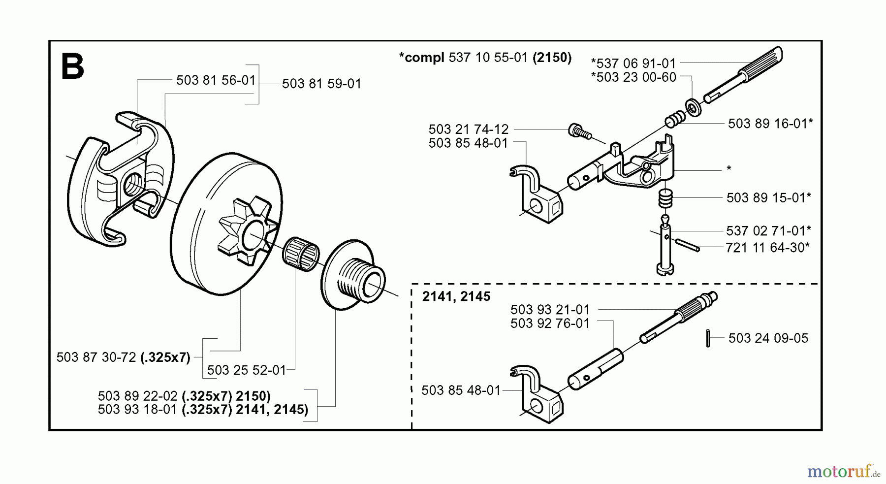 Jonsered Motorsägen 2141 - Jonsered Chainsaw (2000-08) CLUTCH OIL PUMP