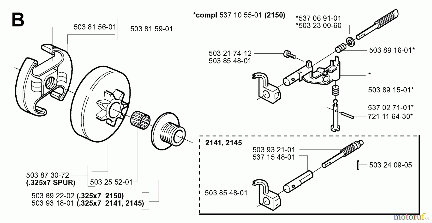 Jonsered Motorsägen 2150 - Jonsered Chainsaw (2001-09) CLUTCH OIL PUMP