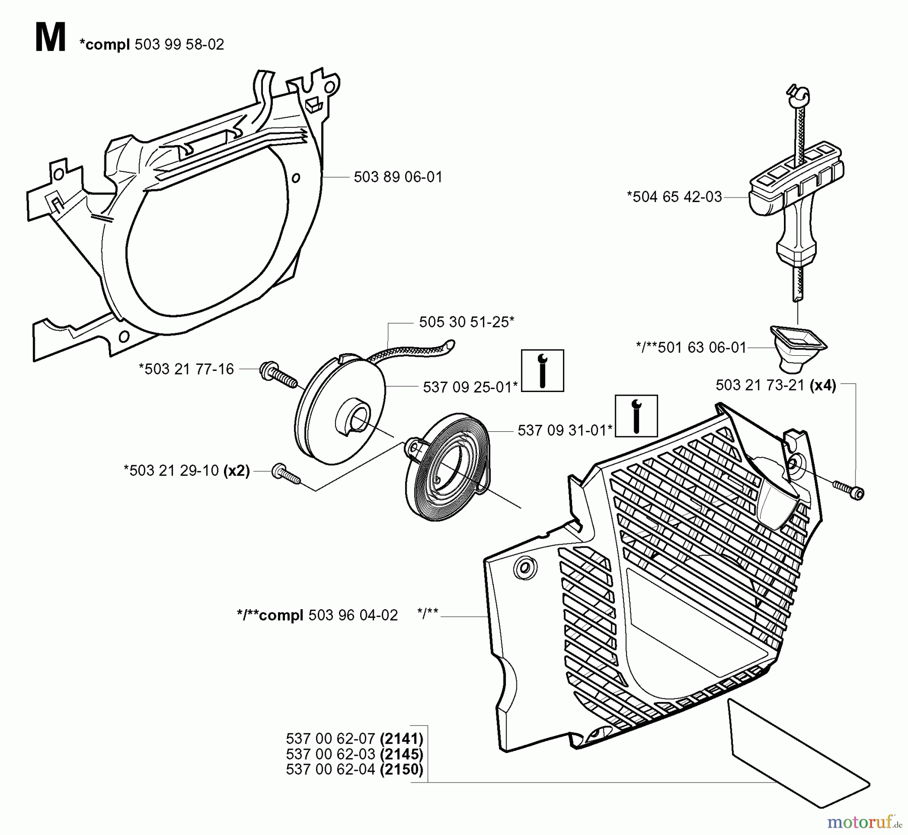 Jonsered Motorsägen 2141 - Jonsered Chainsaw (2001-09) STARTER
