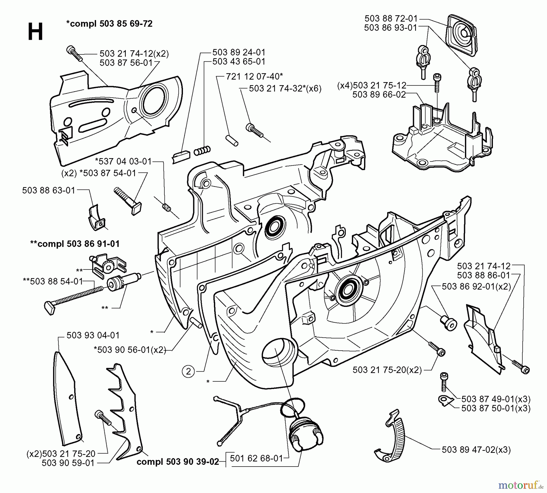 Jonsered Motorsägen 2149 - Jonsered Chainsaw (1999-05) CRANKCASE