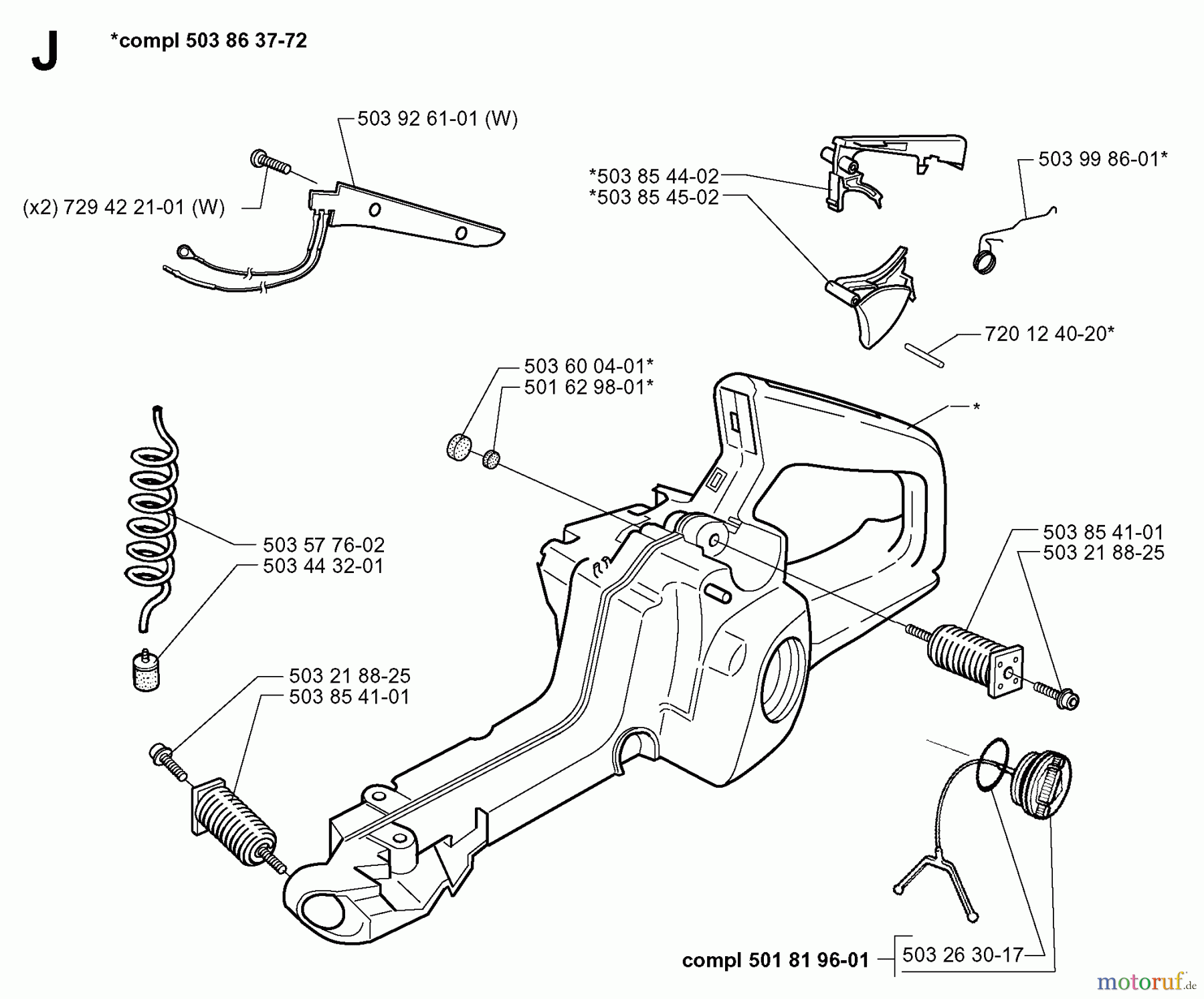 Jonsered Motorsägen 2149 - Jonsered Chainsaw (1999-05) FUEL TANK