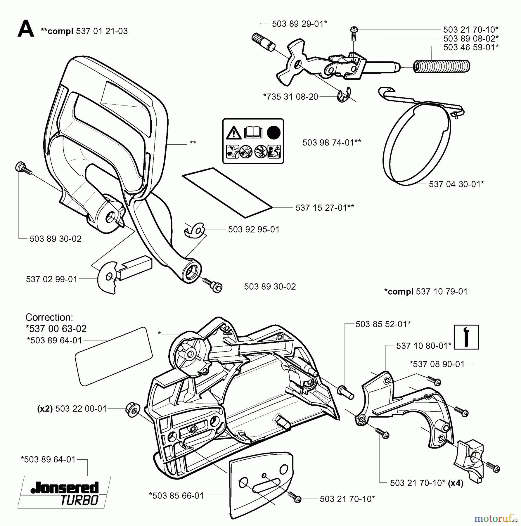  Jonsered Motorsägen 2149 - Jonsered Chainsaw (2001-09) CHAIN BRAKE