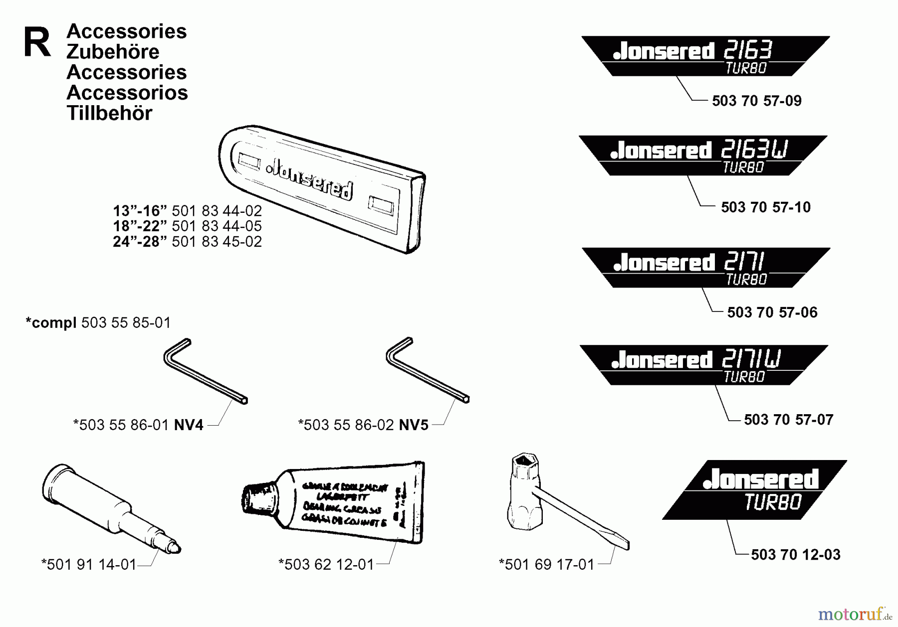 Jonsered Motorsägen 2163 - Jonsered Chainsaw (2000-04) ACCESSORIES