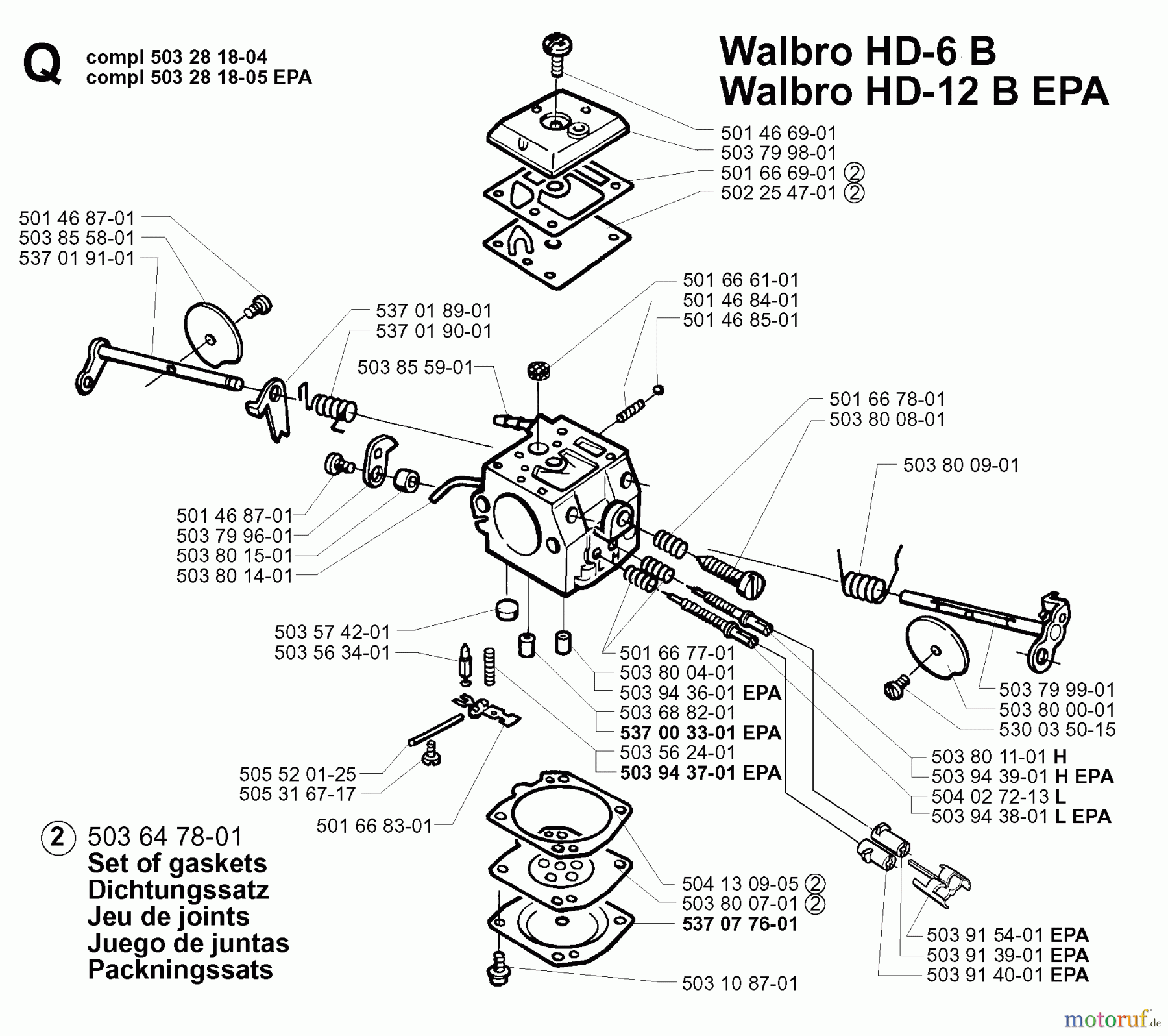  Jonsered Motorsägen 2163 - Jonsered Chainsaw (2000-04) CARBURETOR DETAILS