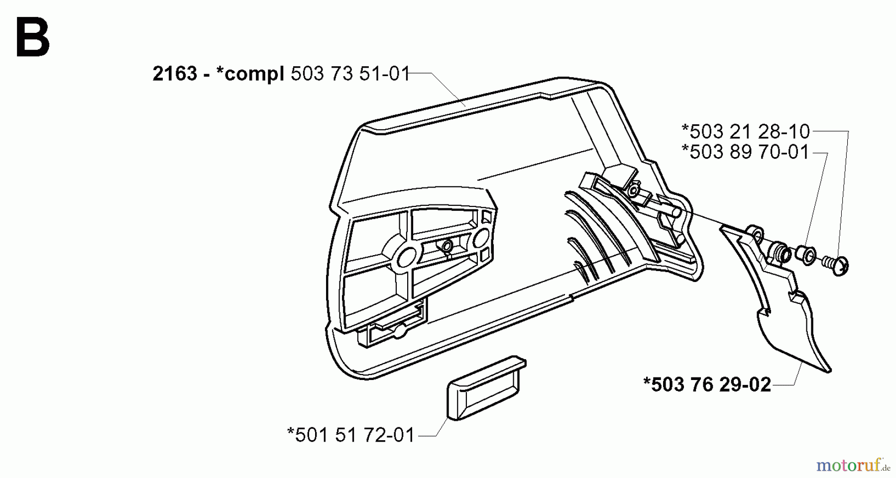 Jonsered Motorsägen 2163 EPA - Jonsered Chainsaw (2000-04) CLUTCH COVER