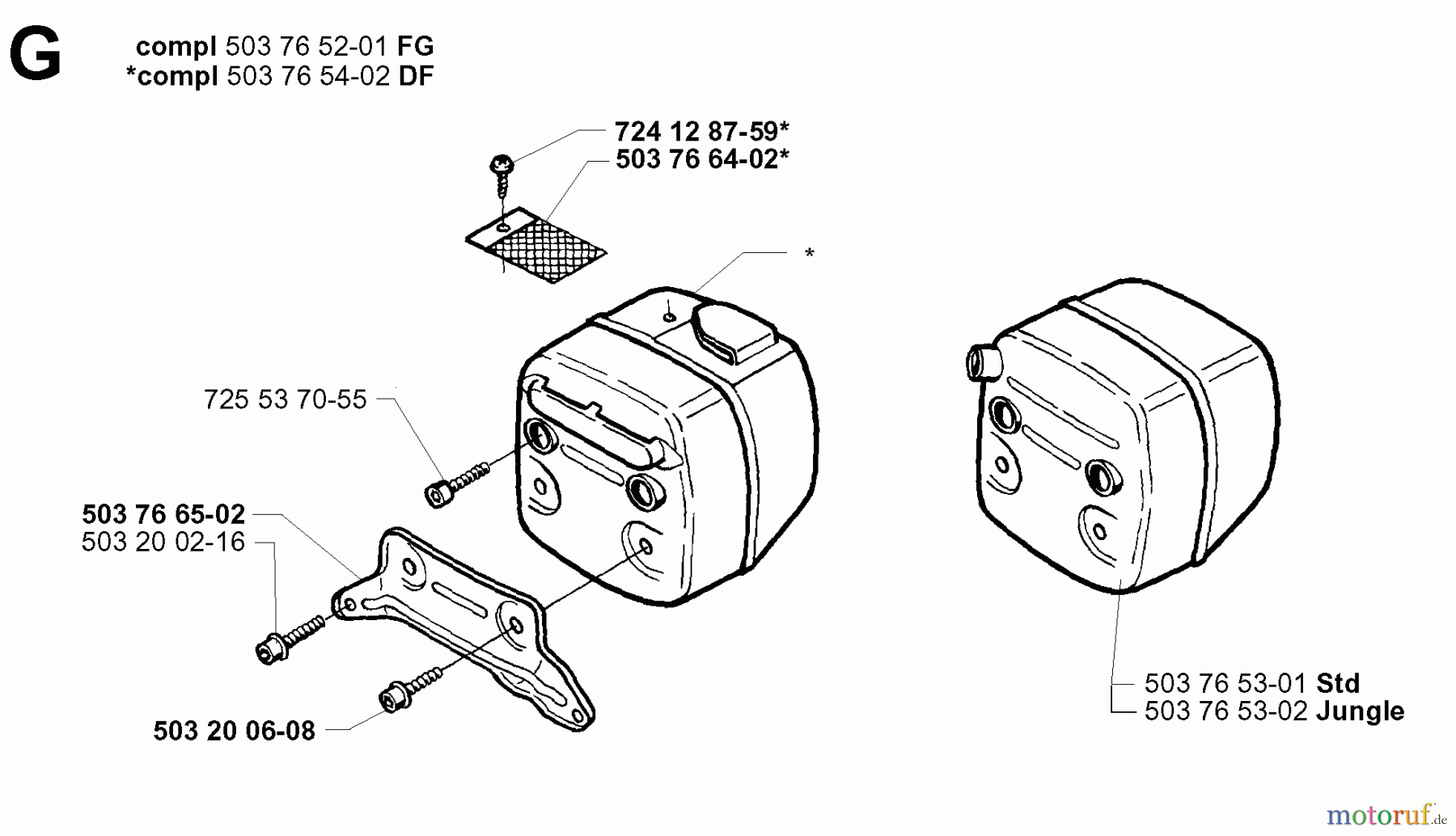 Jonsered Motorsägen 2171 EPA - Jonsered Chainsaw (2000-04) MUFFLER
