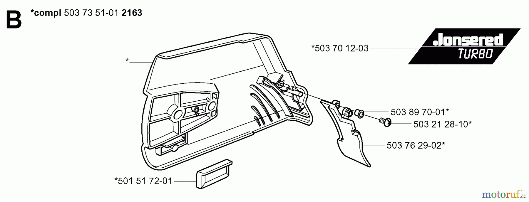 Jonsered Motorsägen 2163 - Jonsered Chainsaw (2001-10) CLUTCH COVER