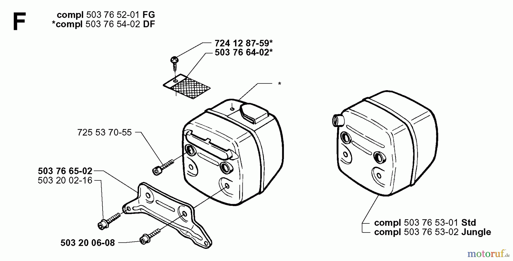 Jonsered Motorsägen 2165 EPA - Jonsered Chainsaw (2000-04) MUFFLER