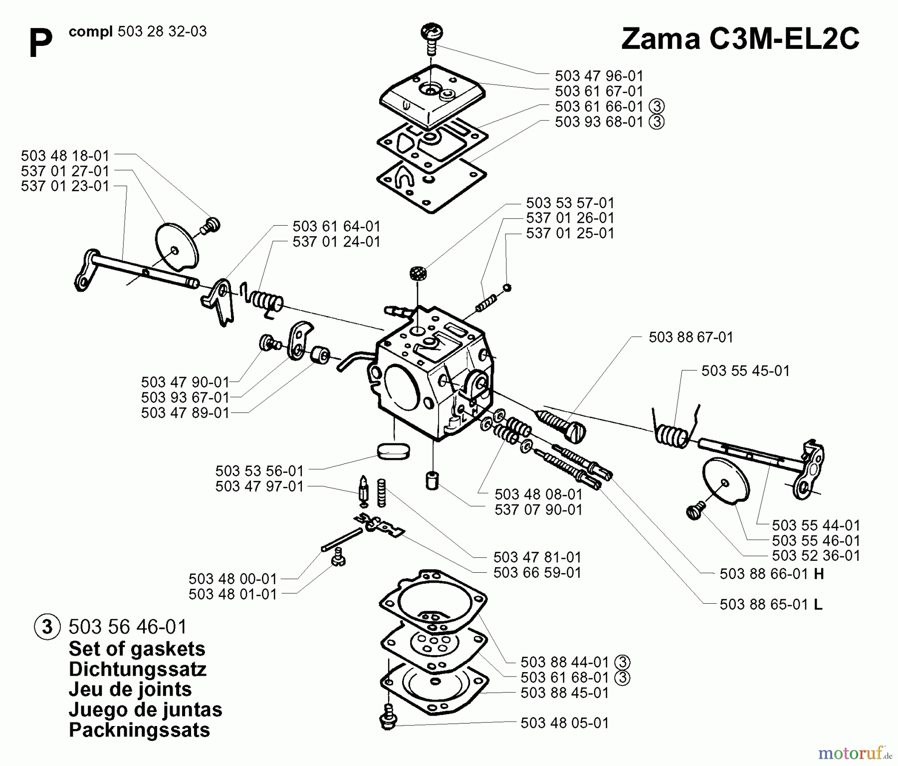  Jonsered Motorsägen 2165 - Jonsered Chainsaw (2002-01) CARBURETOR DETAILS #2