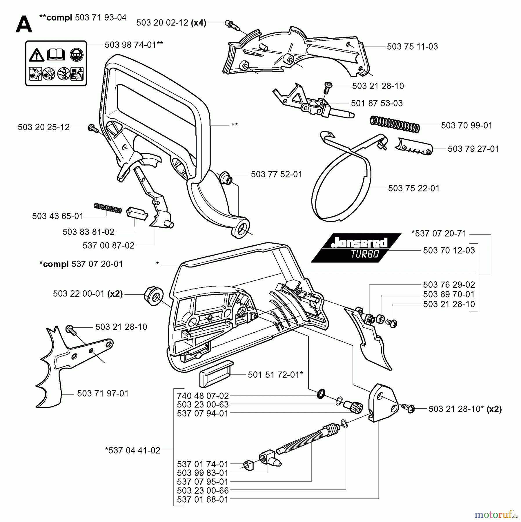  Jonsered Motorsägen 2165 EPA - Jonsered Chainsaw (2002-01) CHAIN BRAKE CLUTCH COVER