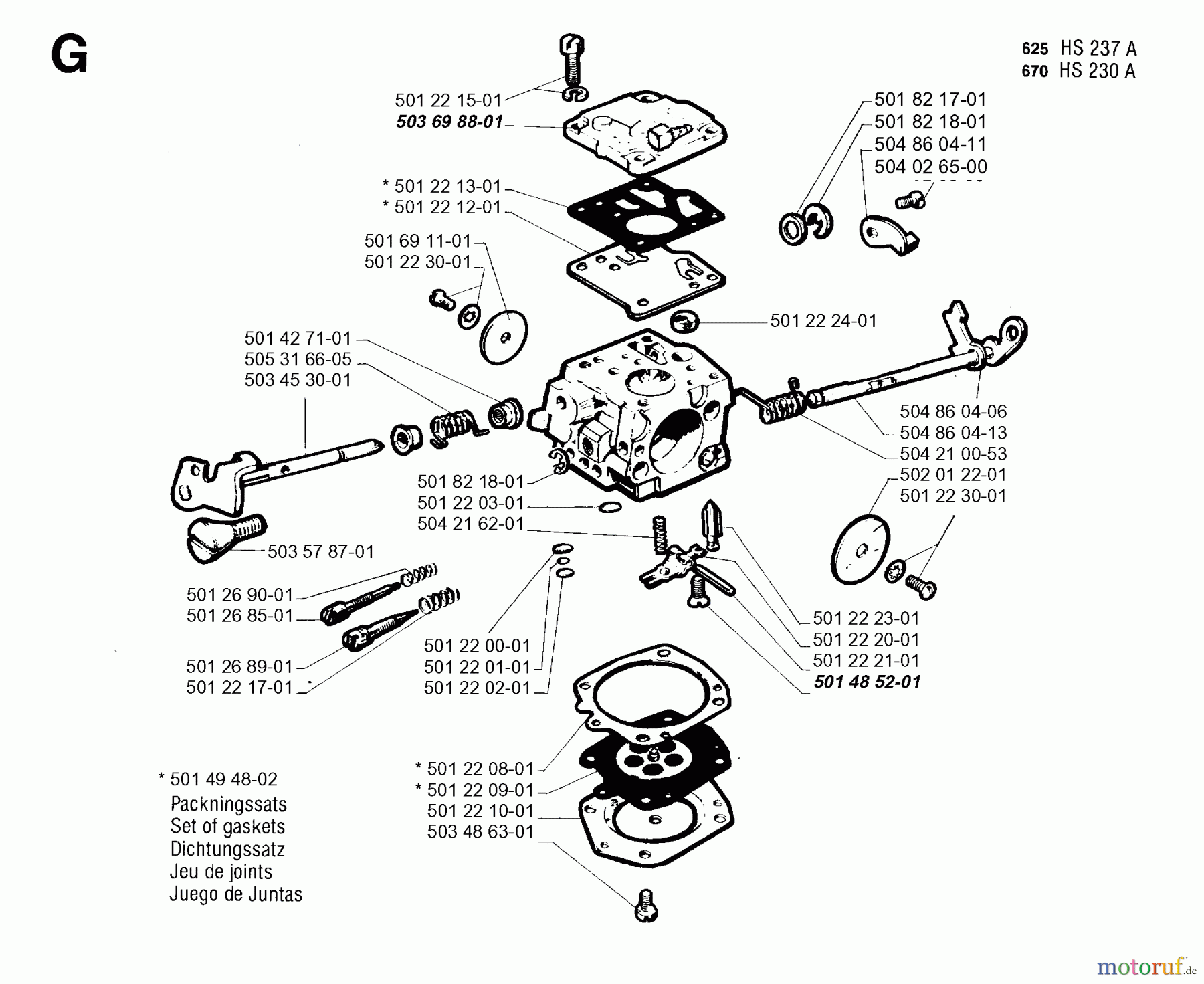 Jonsered Motorsägen 670 SUPER II - Jonsered Chainsaw (1993-06) CARBURETOR DETAILS