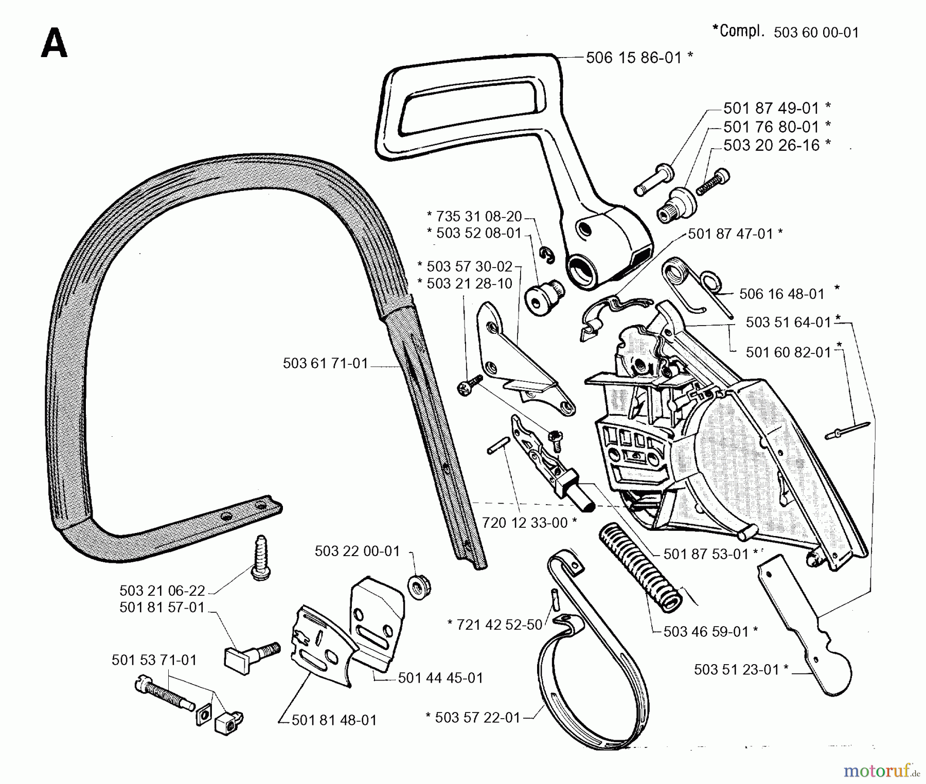Jonsered Motorsägen 670 SUPER II - Jonsered Chainsaw (1993-06) CHAIN BRAKE