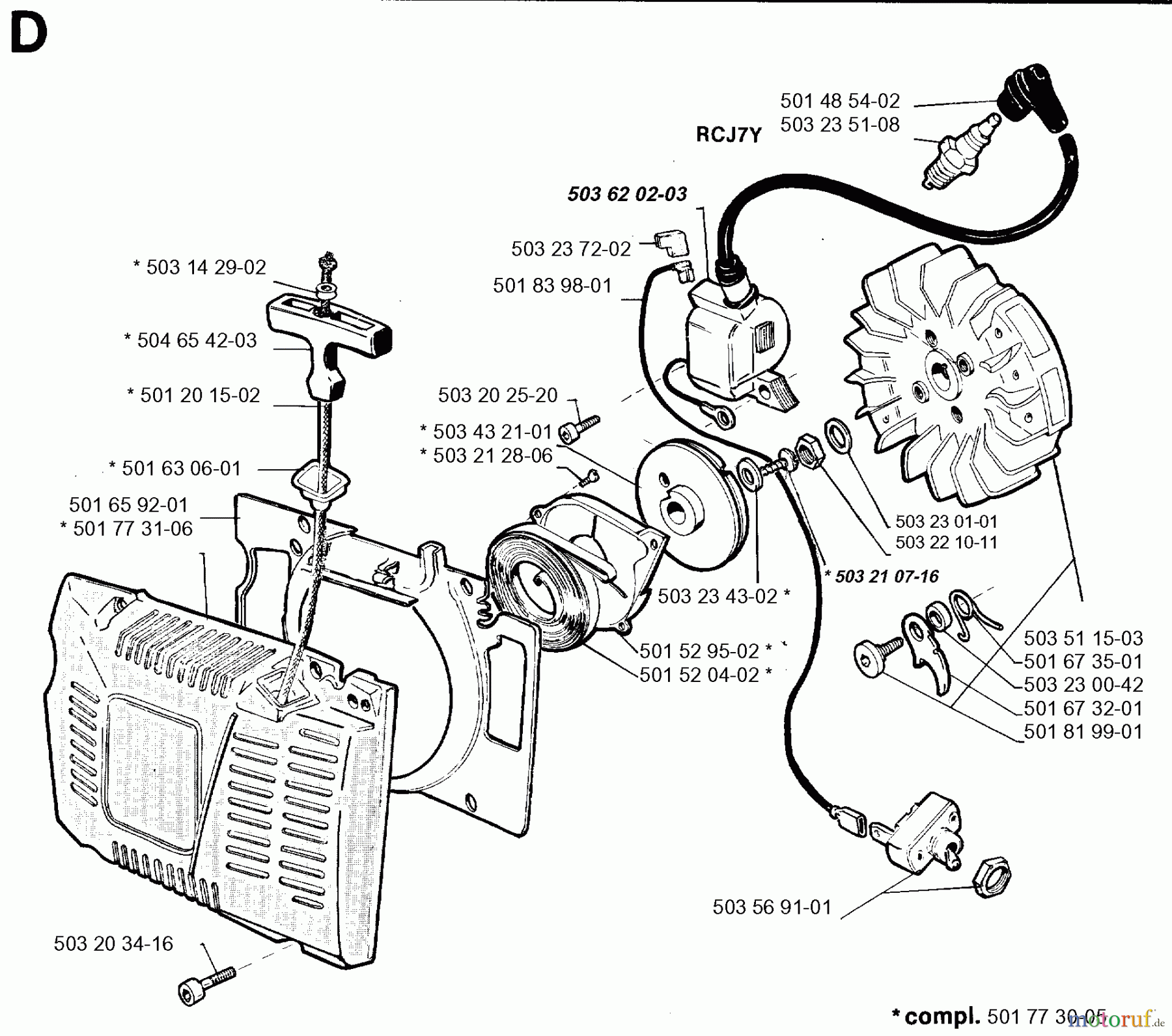 Jonsered Motorsägen 625 - Jonsered Chainsaw (1995-10) STARTER