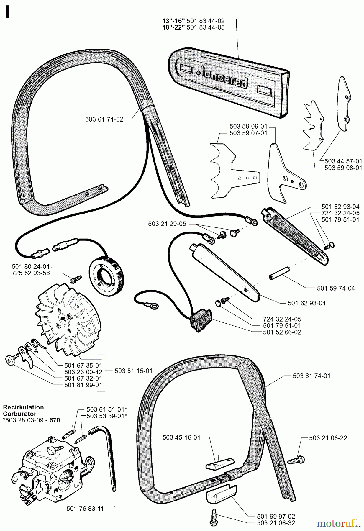 Jonsered Motorsägen 625 - Jonsered Chainsaw (1999-02) ACCESSORIES #2