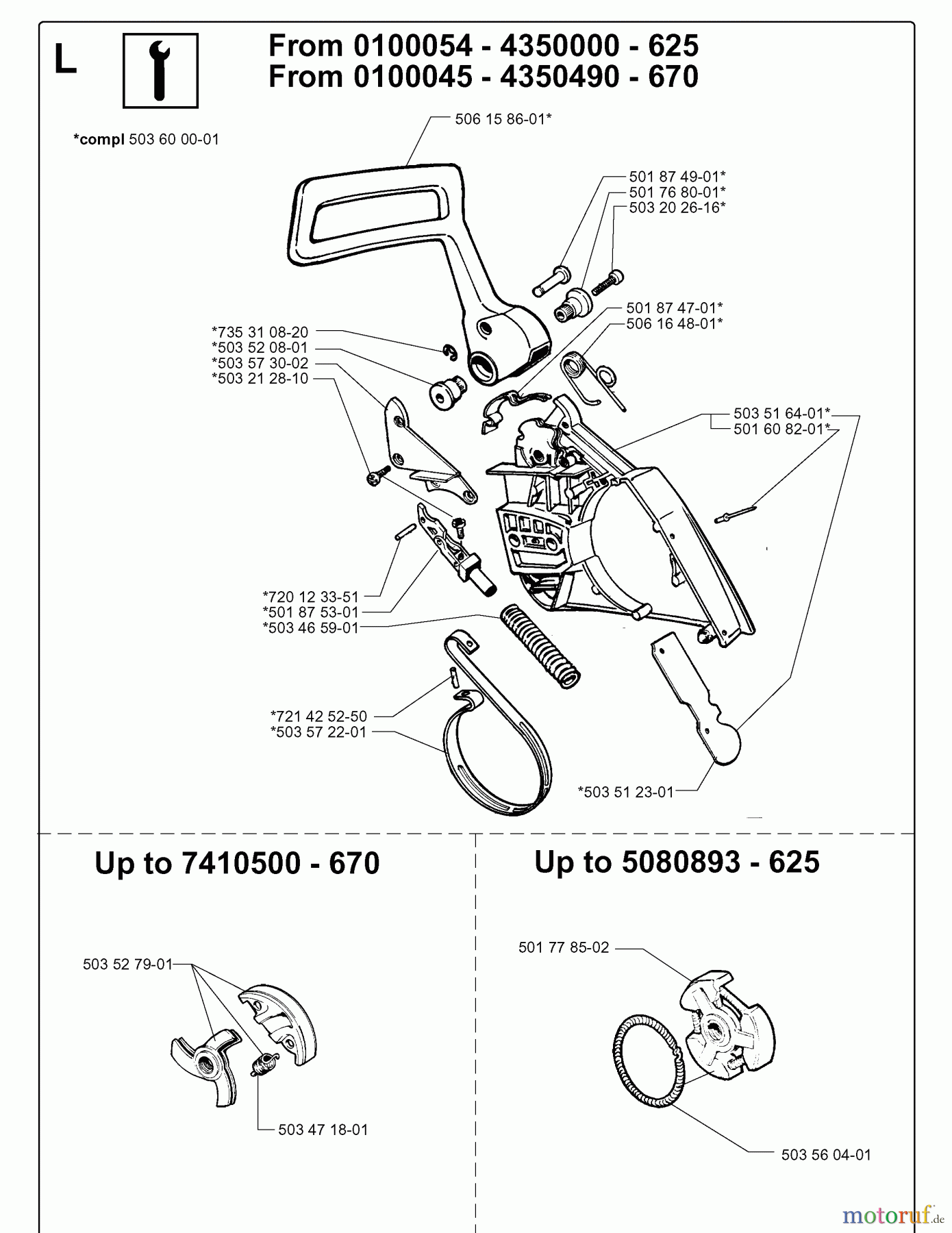 Jonsered Motorsägen 625 - Jonsered Chainsaw (1999-02) SERVICE UPDATES #3