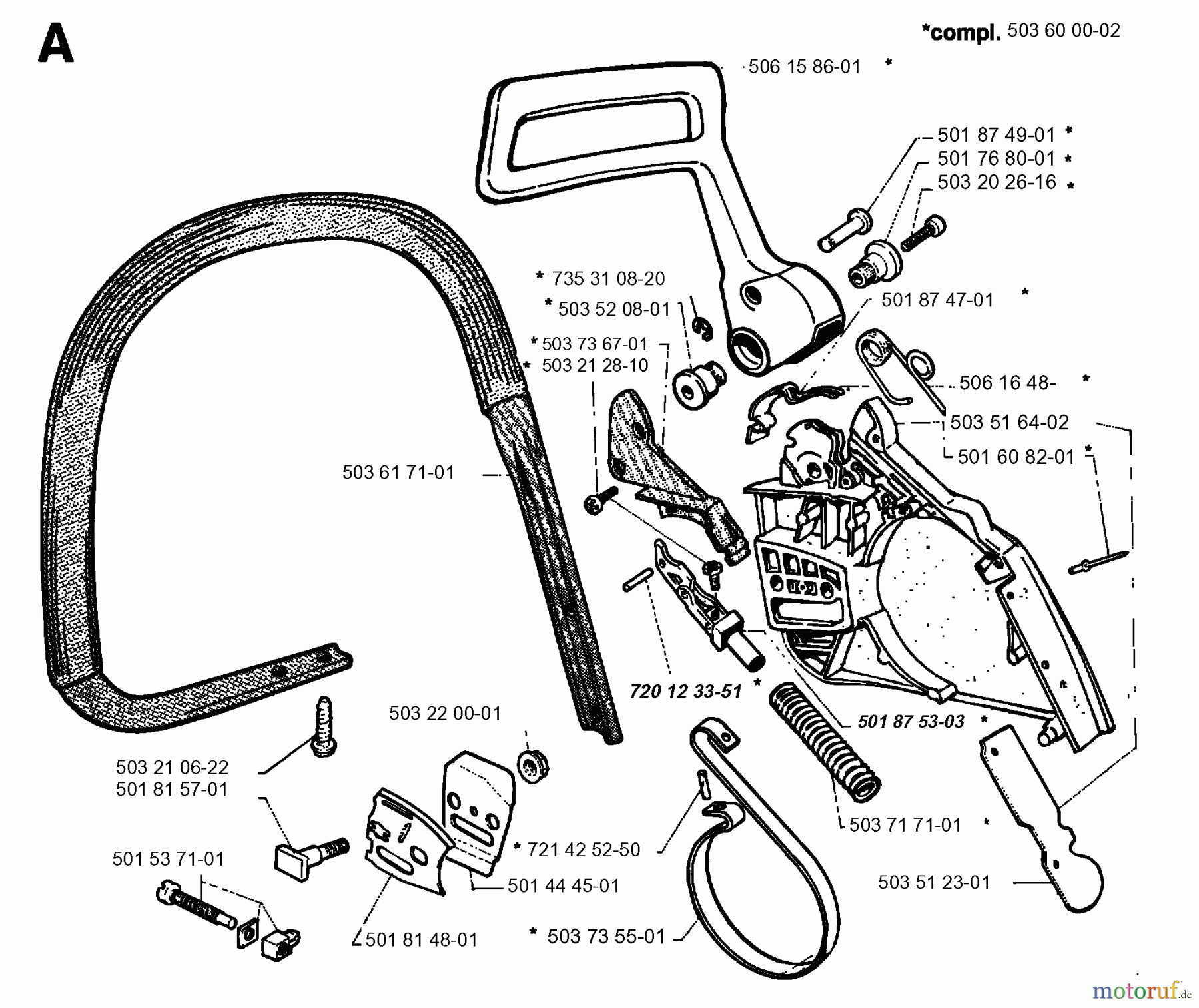Jonsered Motorsägen 630 SUPER II - Jonsered Chainsaw (1996-09) CHAIN BRAKE