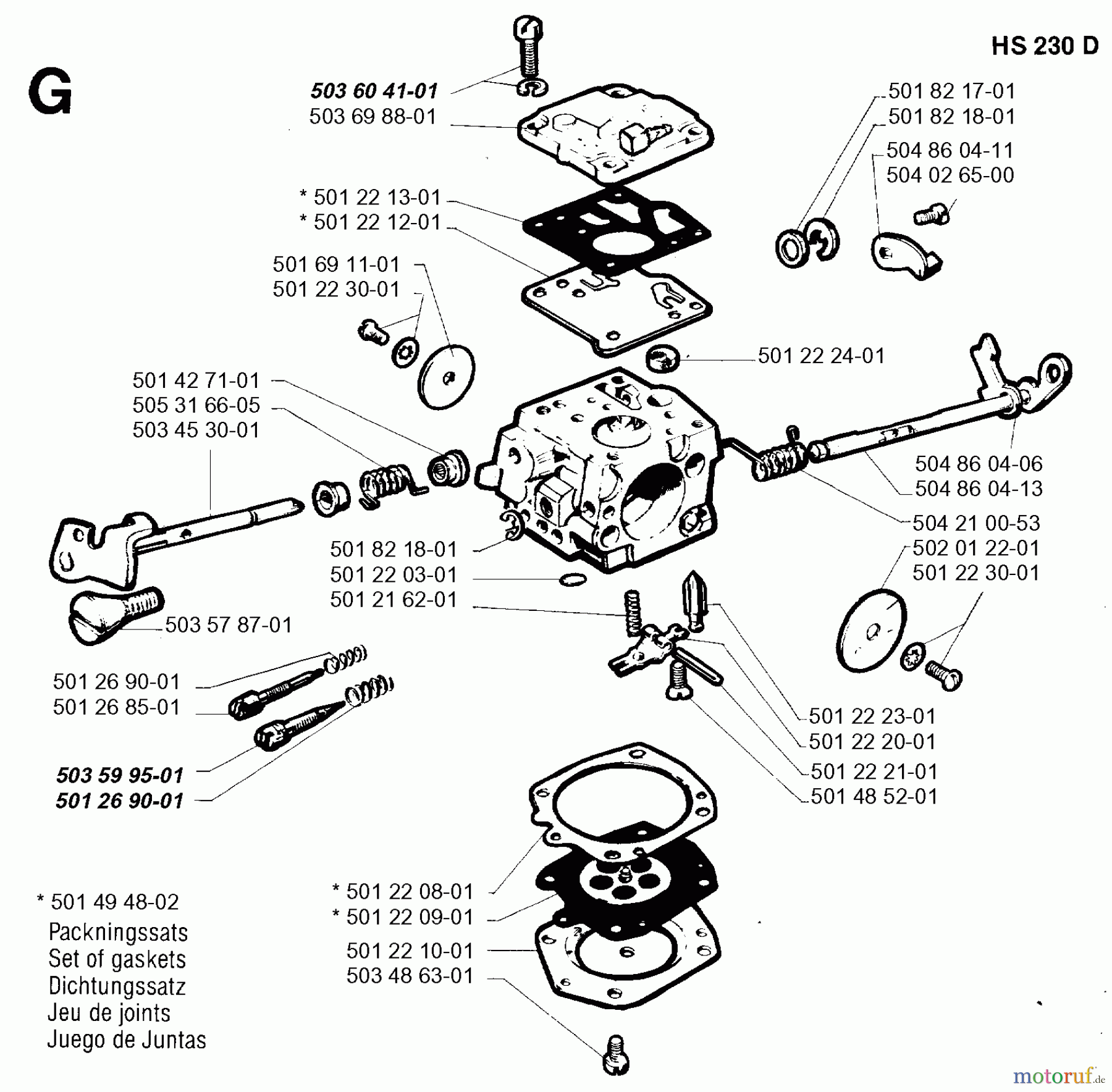 Jonsered Motorsägen 670 CHAMP - Jonsered Chainsaw (1994-08) CARBURETOR DETAILS