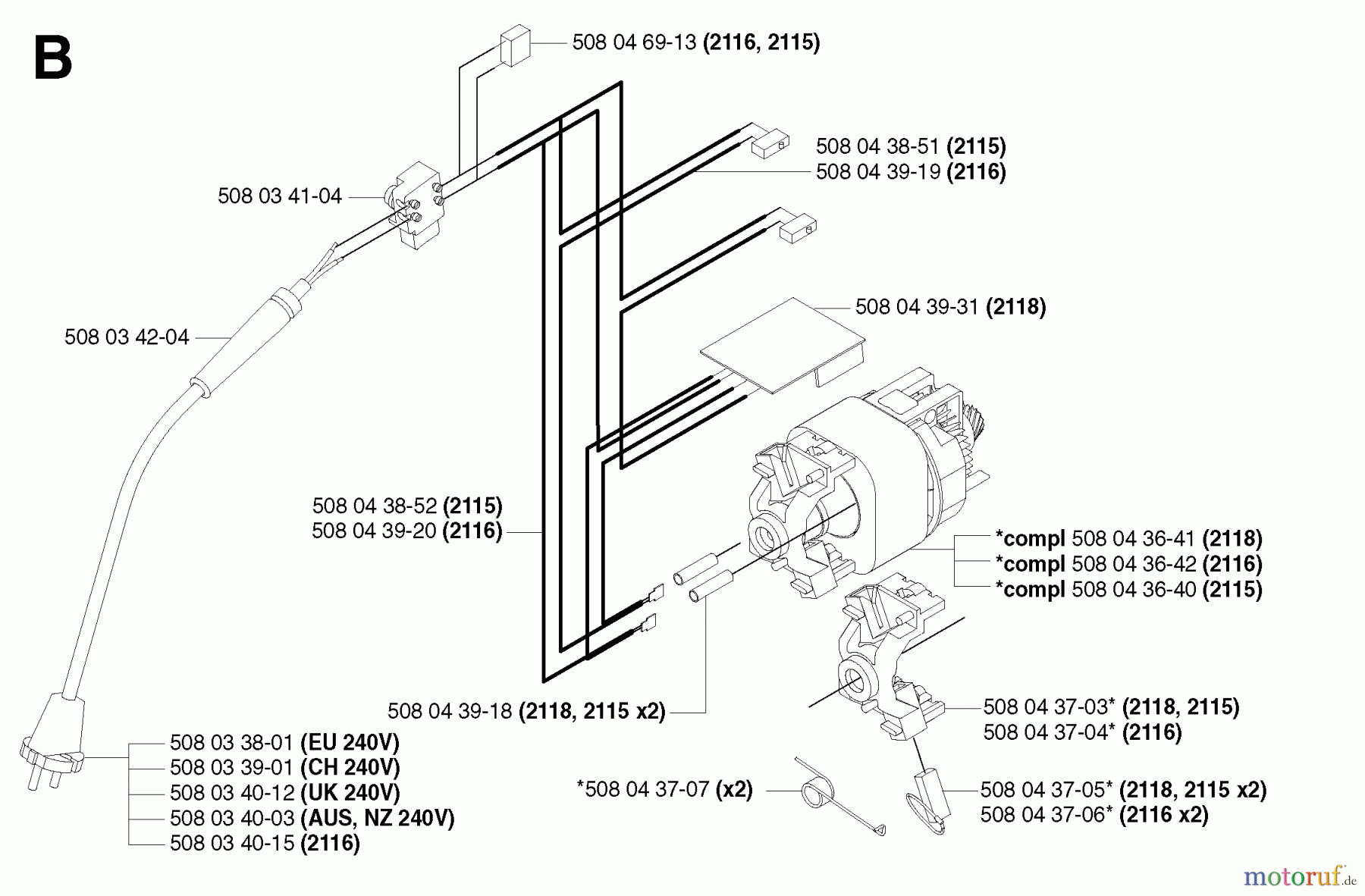 Jonsered Motorsägen CS2118EL - Jonsered Chainsaw (2003-01) ELECTRICAL