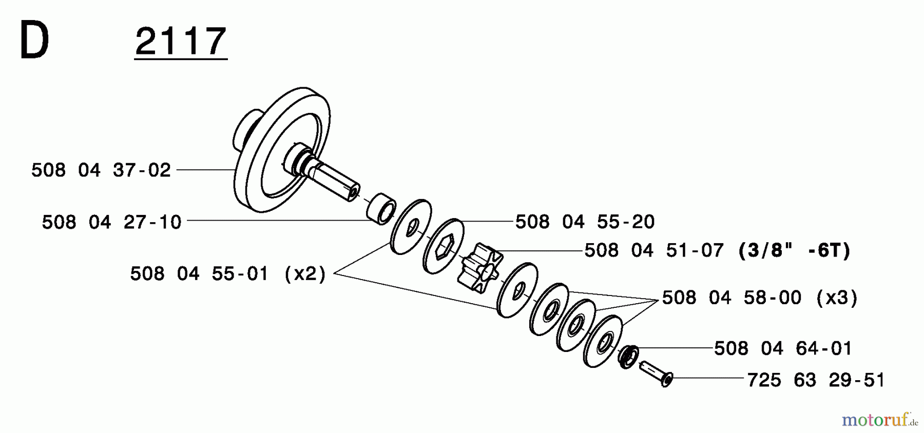 Jonsered Motorsägen CS2117EL - Jonsered Chainsaw (2005-01) CLUTCH #4