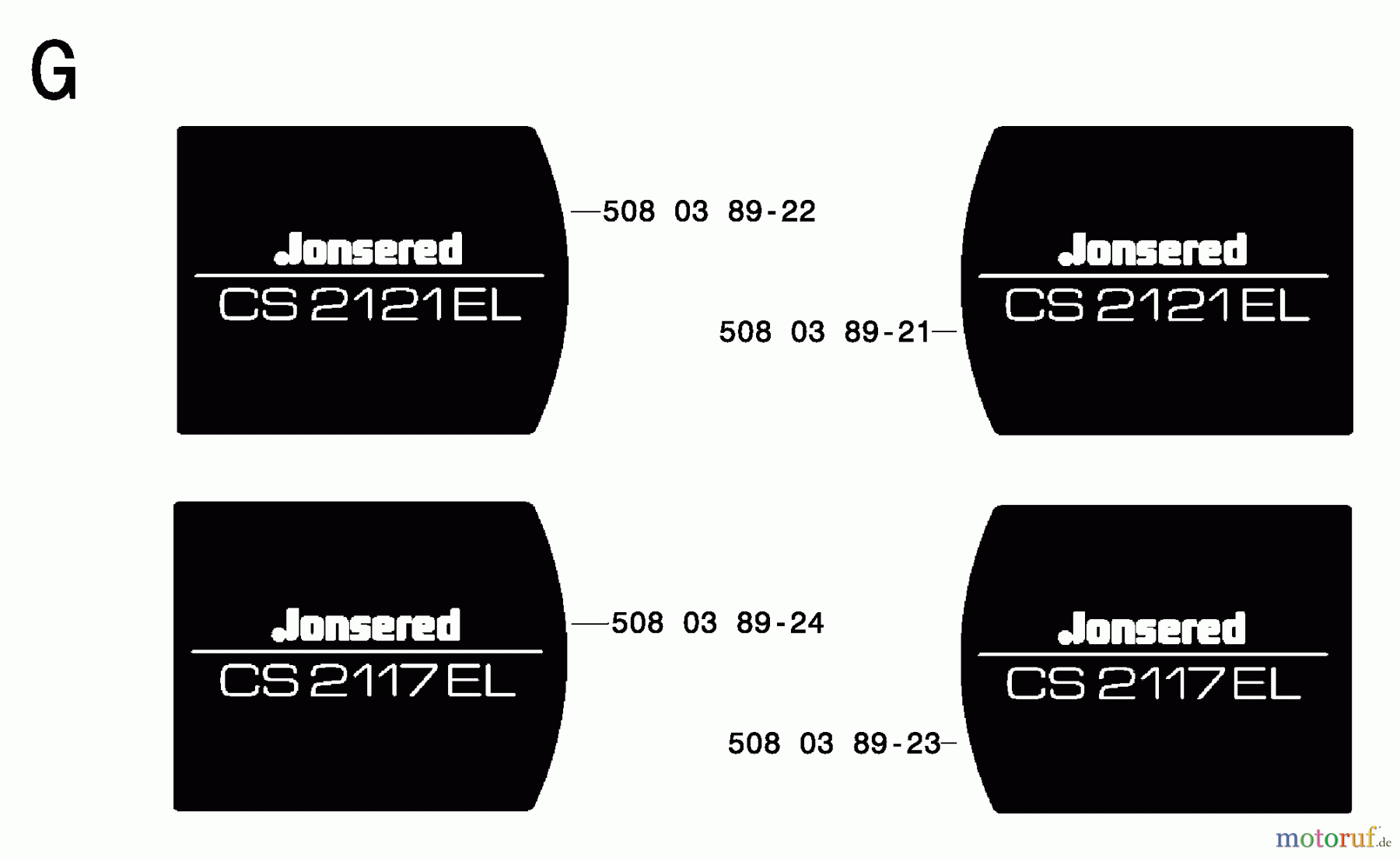 Jonsered Motorsägen CS2117EL - Jonsered Chainsaw (2005-01) DECALS #2