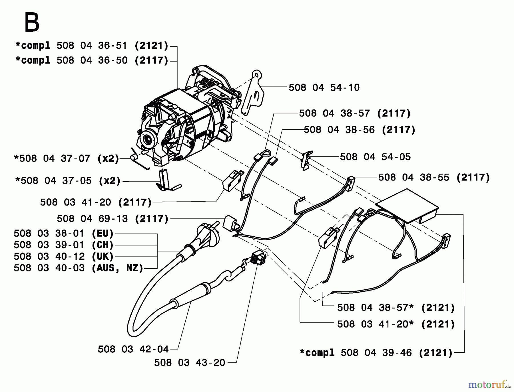  Jonsered Motorsägen CS2117EL - Jonsered Chainsaw (2005-01) MOTOR