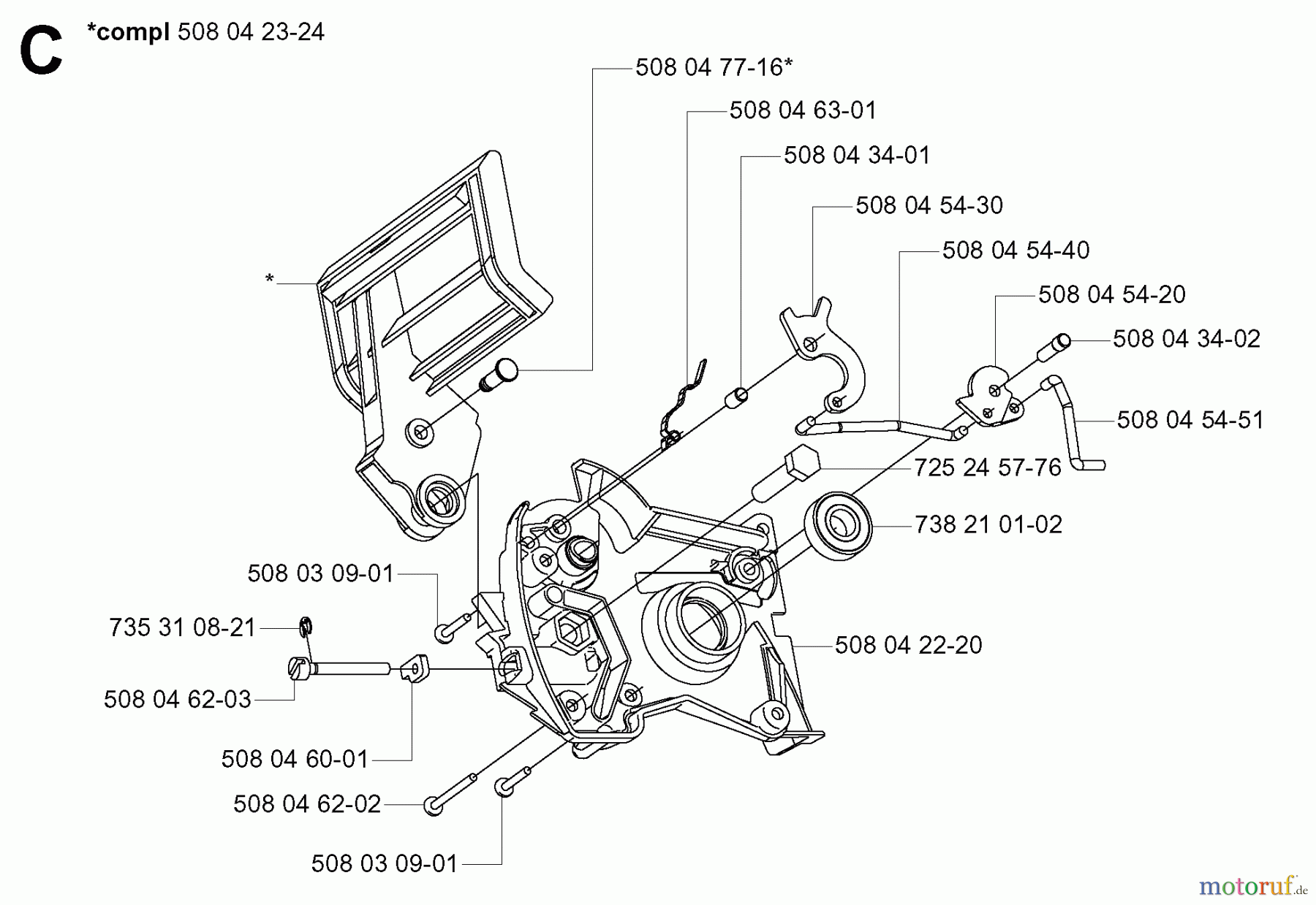Jonsered Motorsägen CS2121EL - Jonsered Chainsaw (2005-09) CHAIN BRAKE #1