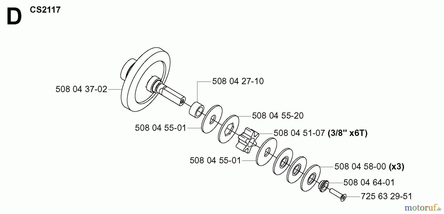 Jonsered Motorsägen CS2117EL - Jonsered Chainsaw (2005-09) CLUTCH #3