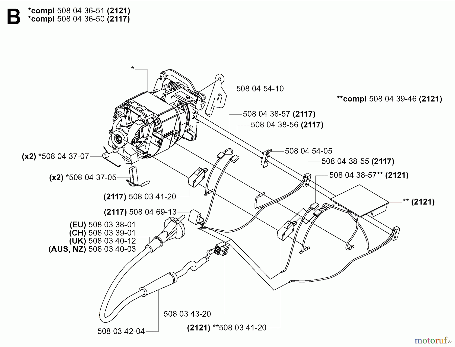 Jonsered Motorsägen CS2117EL - Jonsered Chainsaw (2005-09) ELECTRICAL